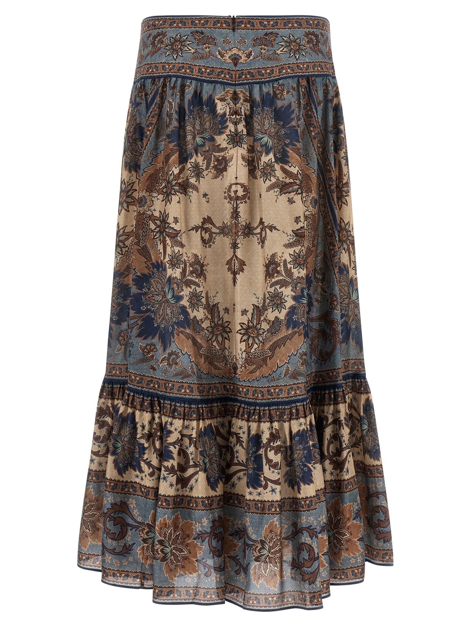Zimmermann Ascension Printed Silk Skirt In Multi
