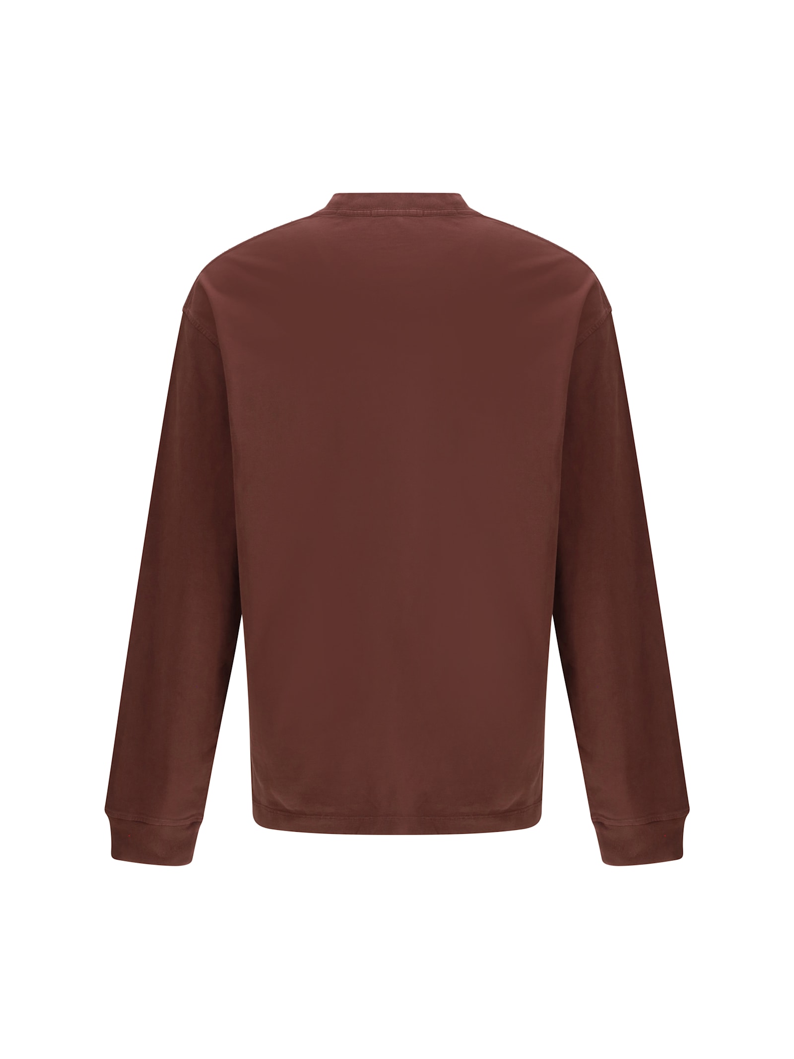 Agolde Asha Long Sleeve Cotton T-shirt In Brown