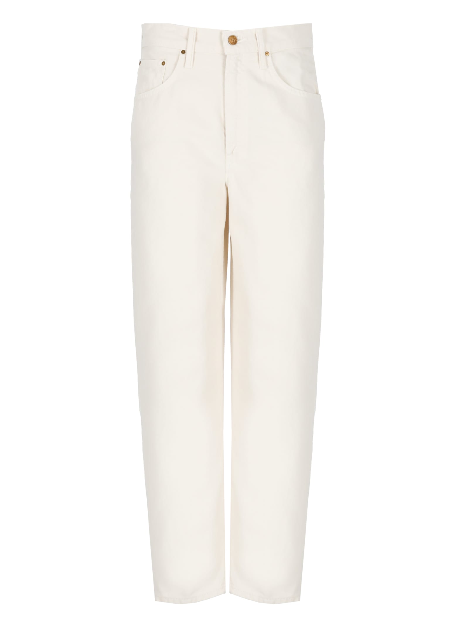 Mother The Peeler Tapered Ankle Jeans In Neutral