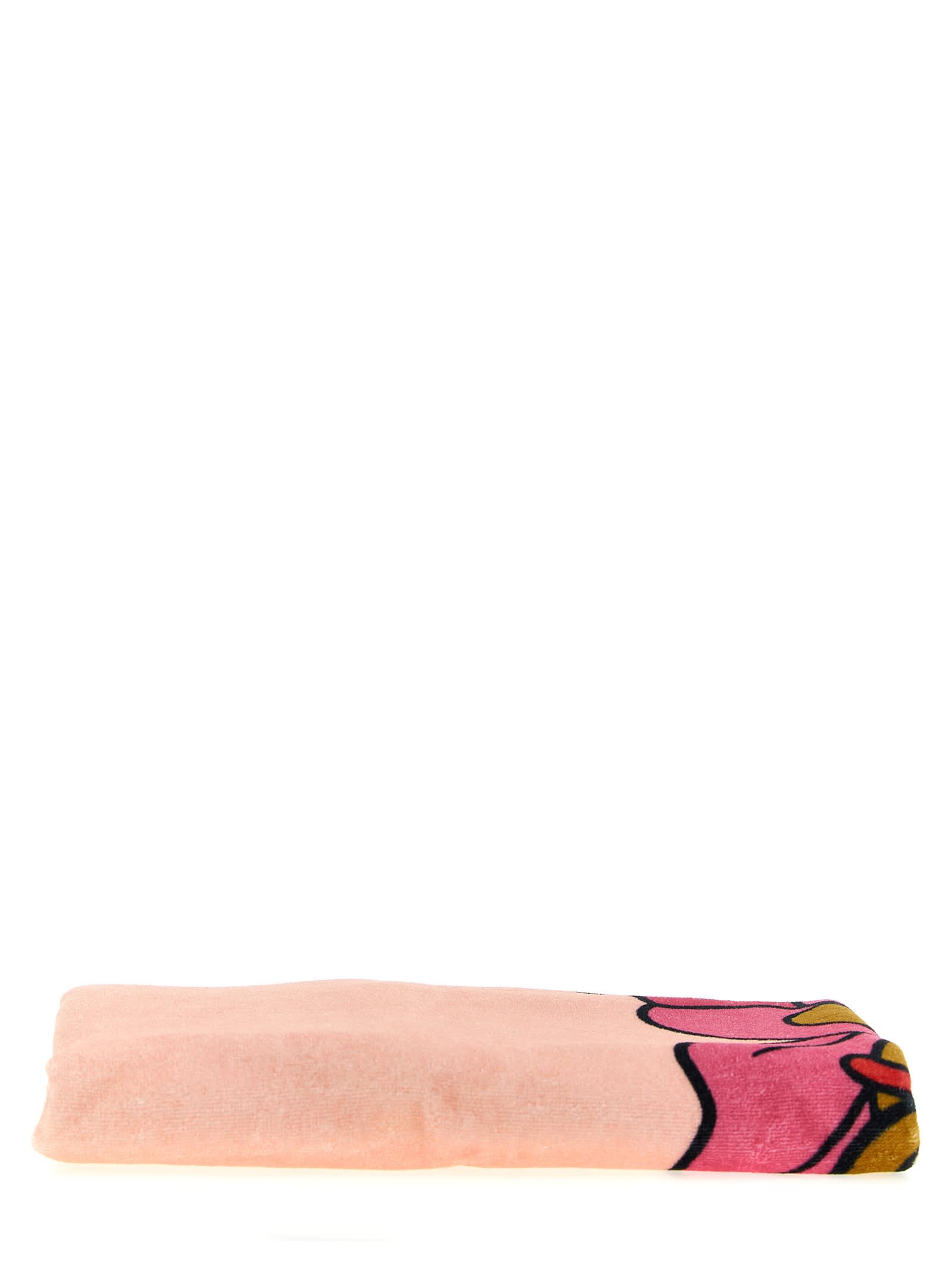 Moschino Beach Towel Teddy In Pink