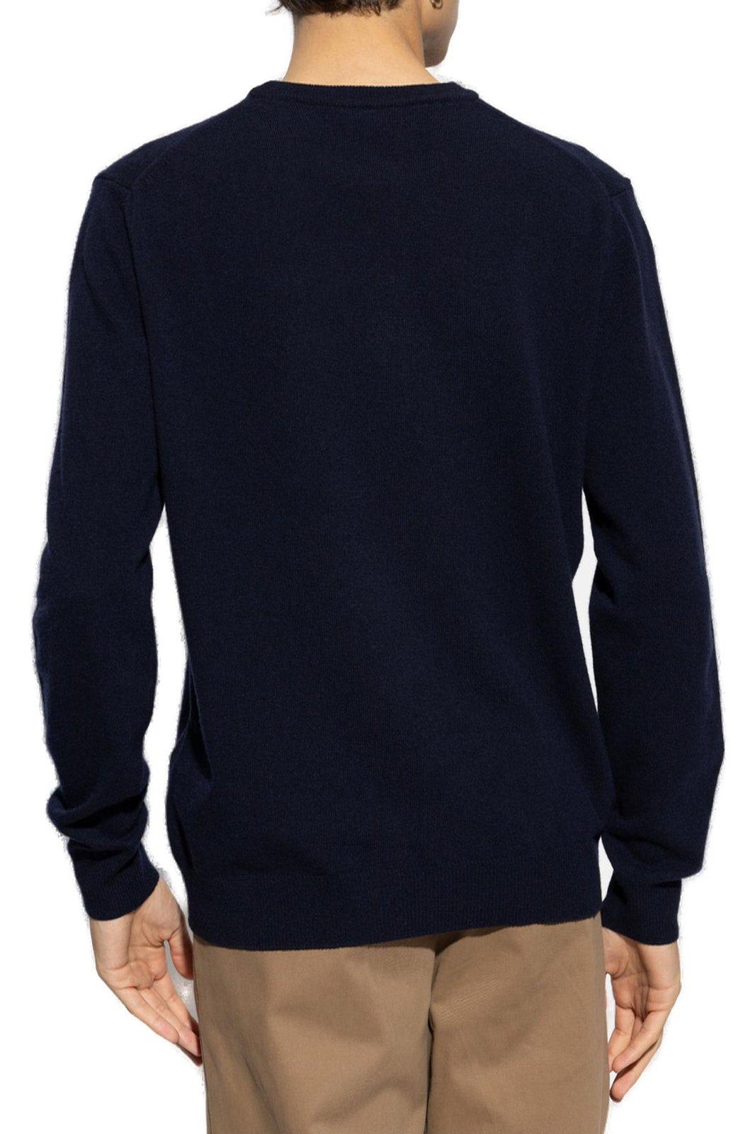 Woolrich Pure Wool Sweater In Melton Blue