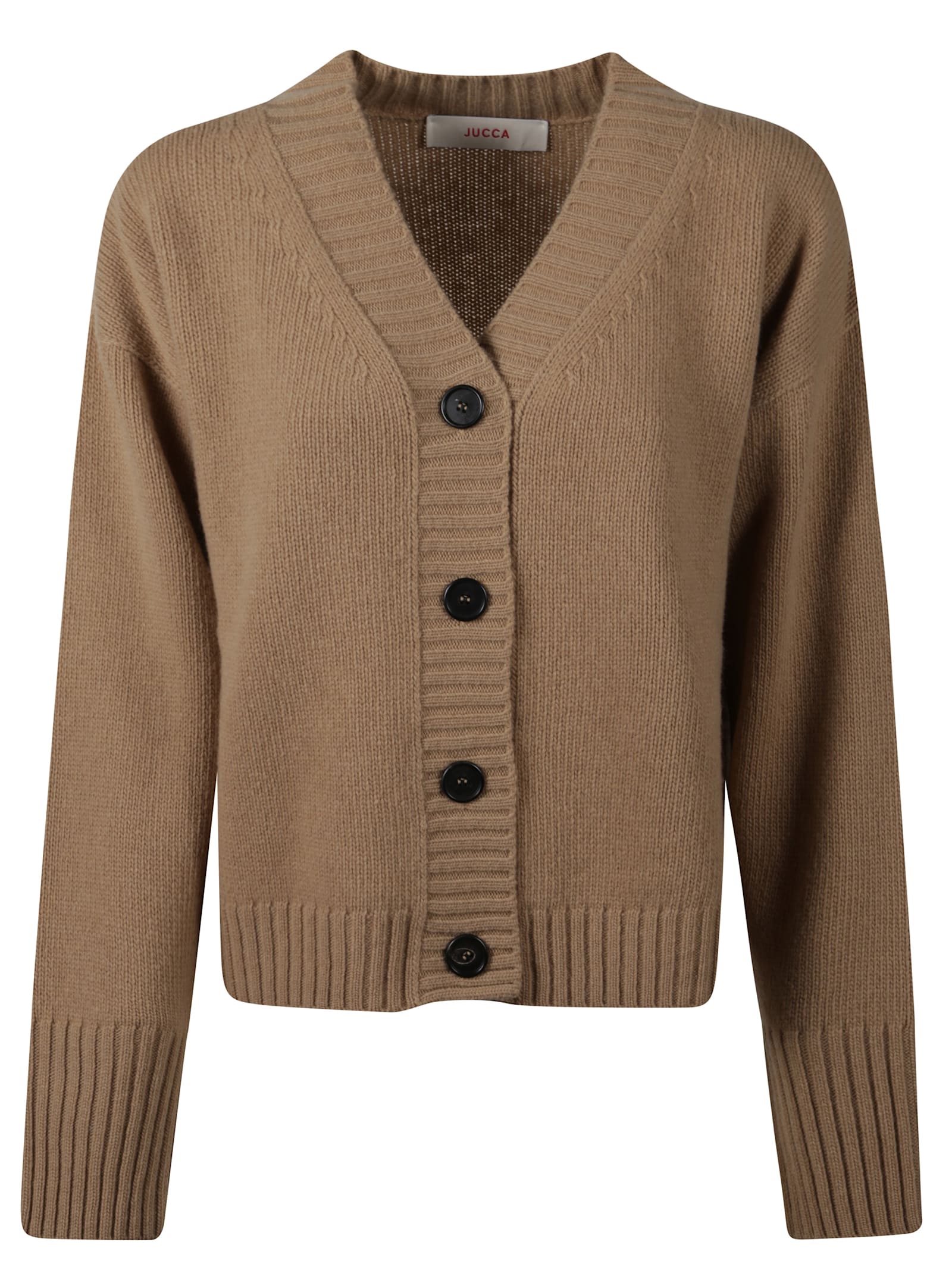 Jucca Button Cardigan In Brown