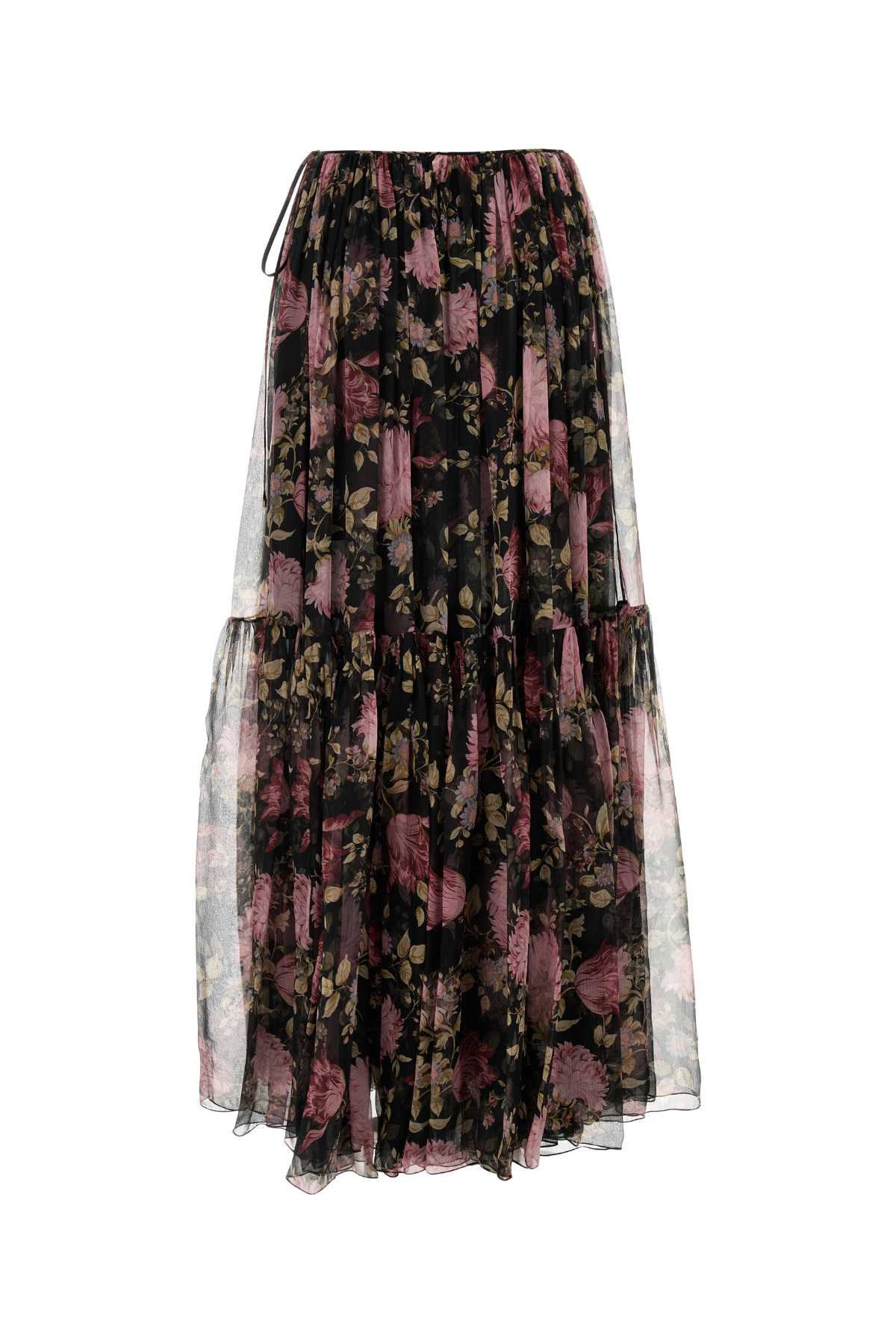 Shop Chloé Printed Silk Skirt