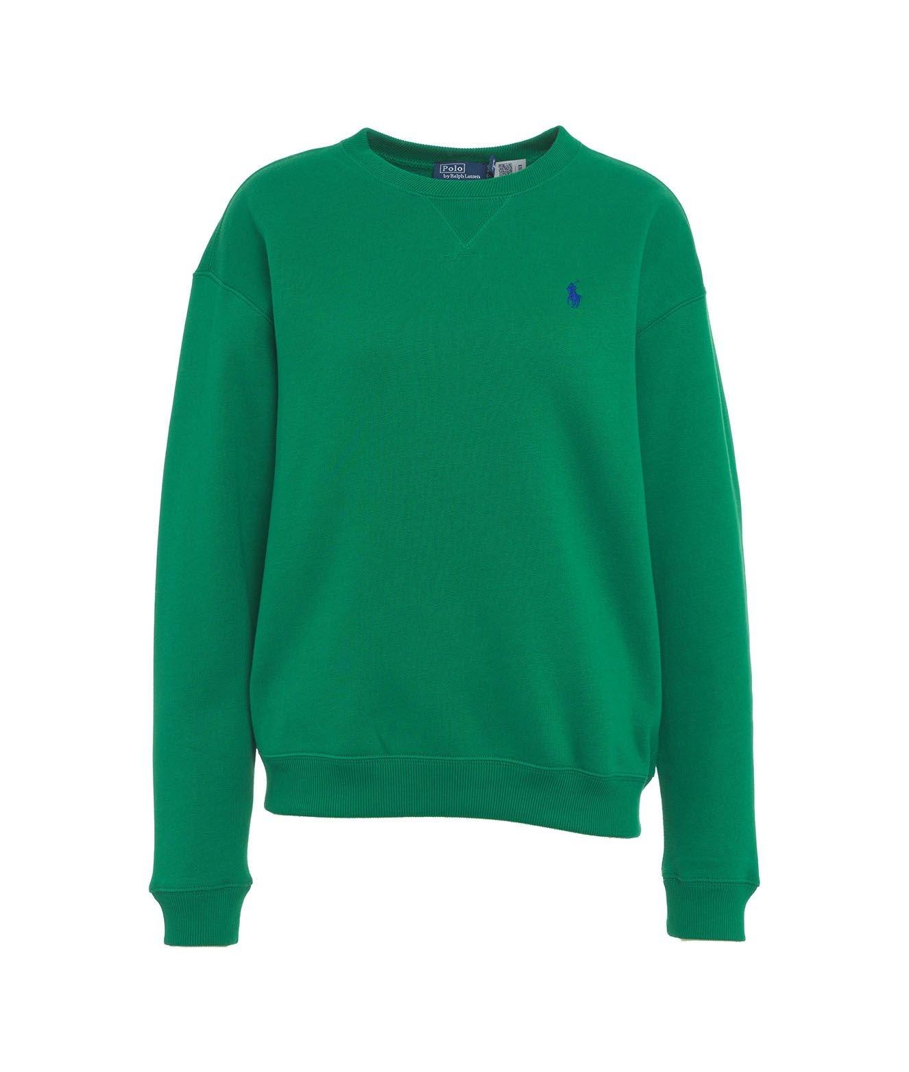 Shop Polo Ralph Lauren Fleece Crewneck Sweatshirt In Verde