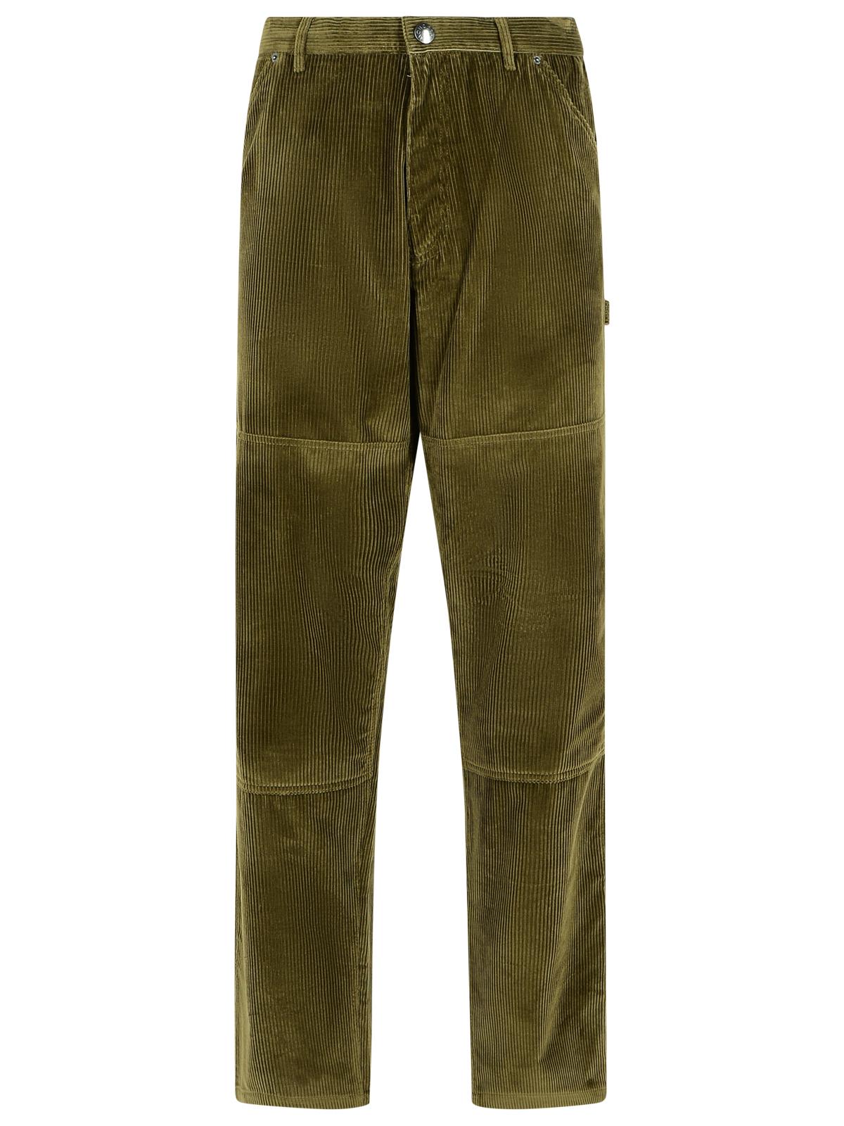 Moncler Corduroy Pants Featuring Pockets In Green