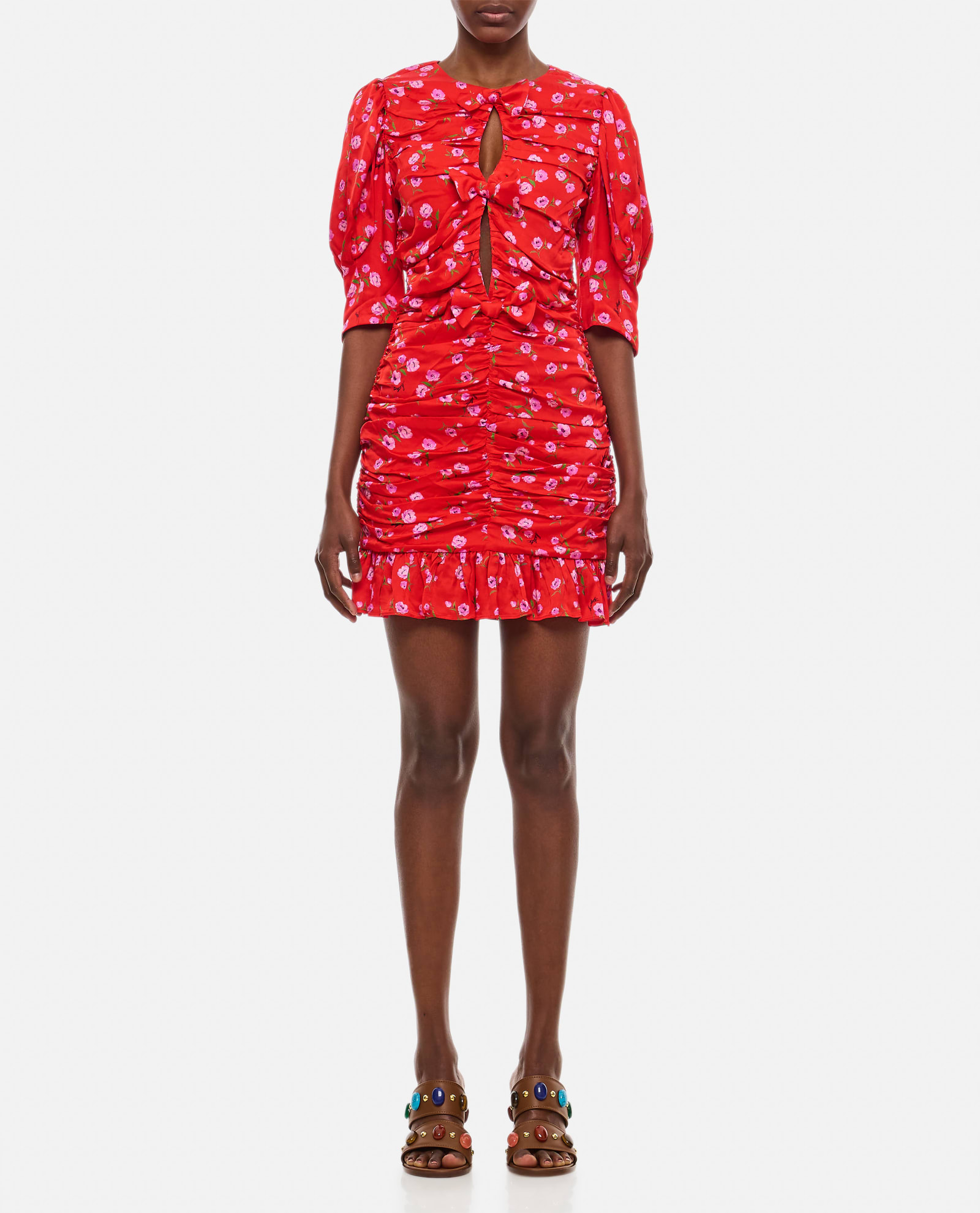 Shop Rotate Birger Christensen Fitted Mini Dress In Red
