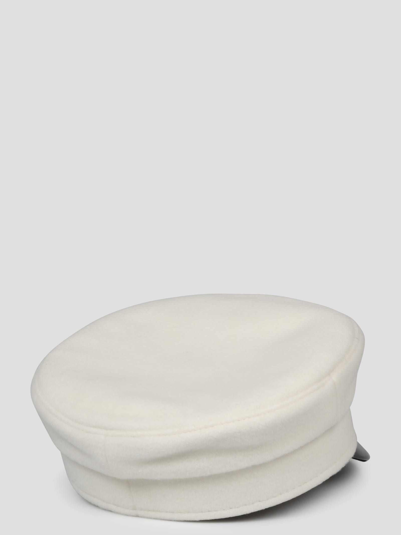 Shop Ruslan Baginskiy Wool Flannel Baker Boy Cap In White