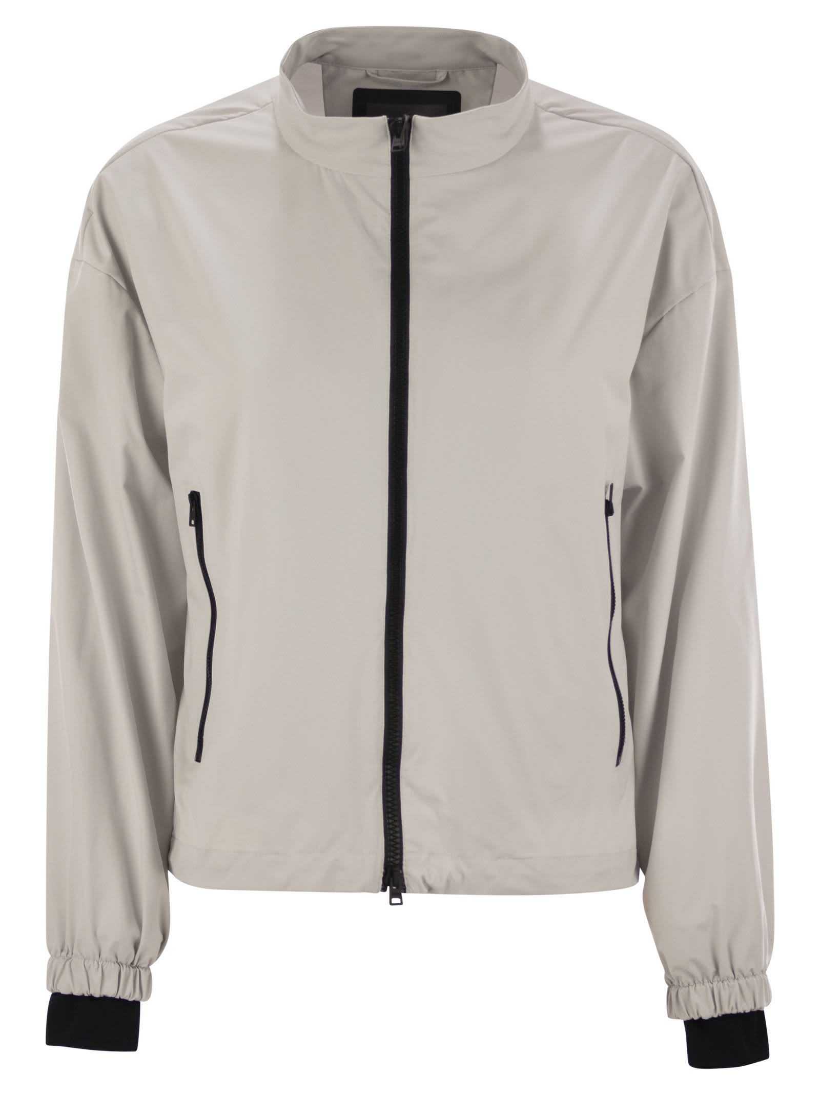 Herno Laminar Bomber Jacket With Zip In Ice