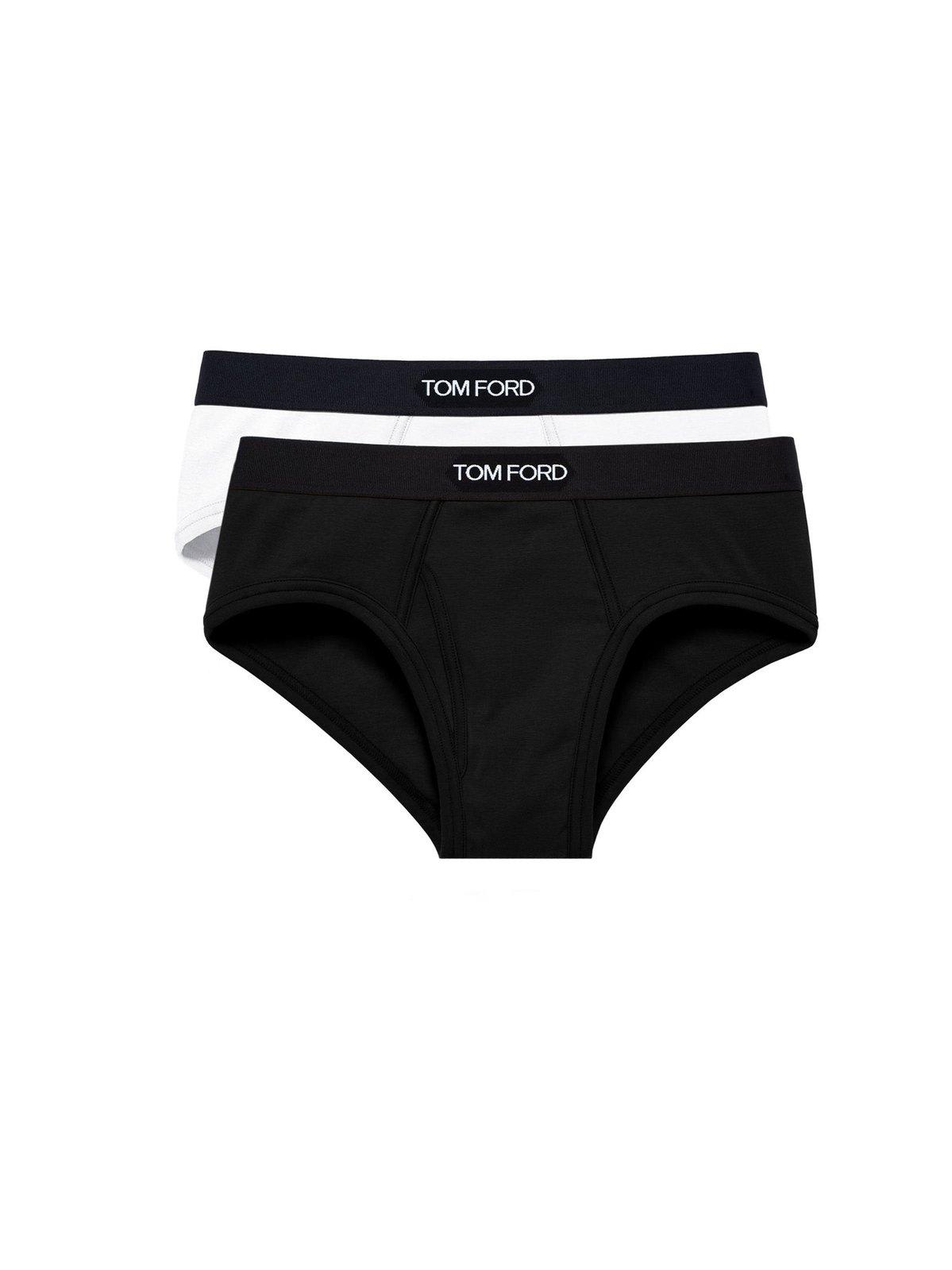 Tom Ford Pack Of Two Logo Waistband Briefs In White