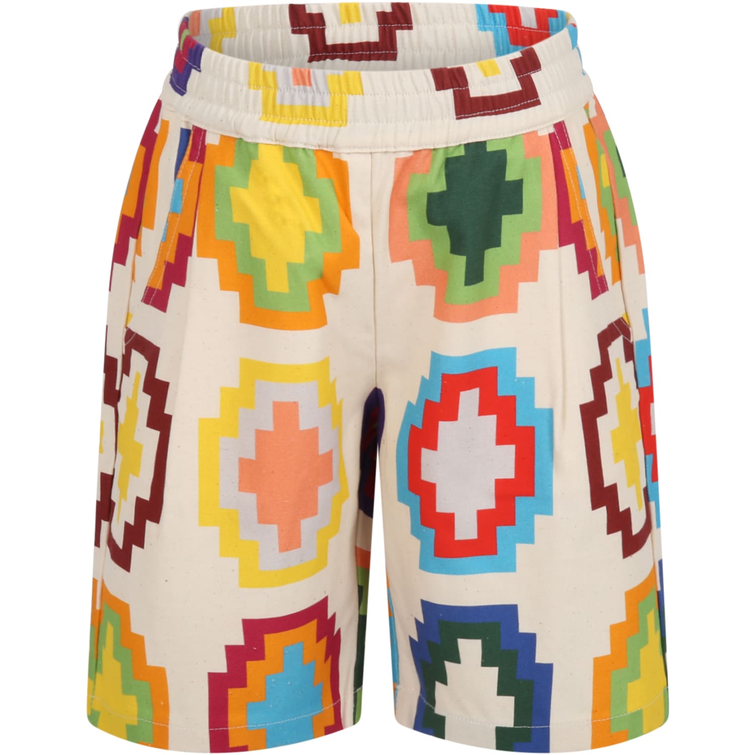 Marcelo Burlon Ivory Short For Boy With Iconic Cross