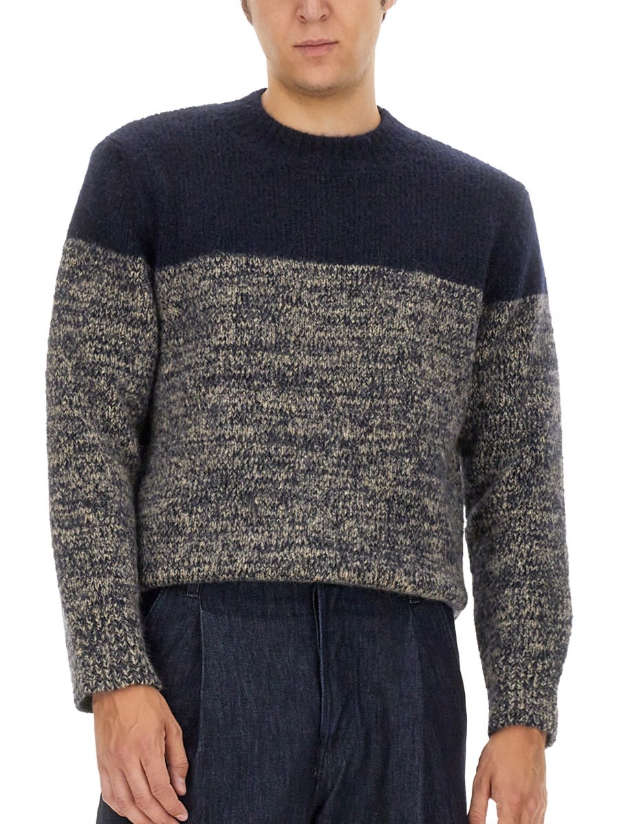 Dries Van Noten Colour-block Merino-wool Jumper In Multicolour