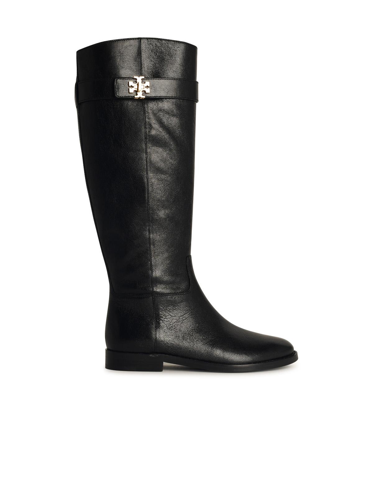 Shop Tory Burch Lock Ridin Black Leather Boots