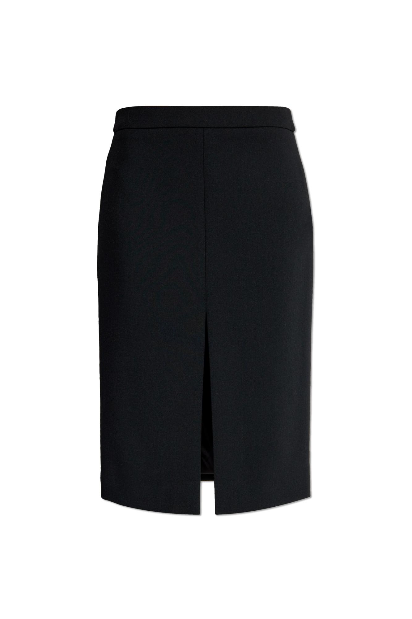 Shop Dolce & Gabbana Wool Skirt In Nero