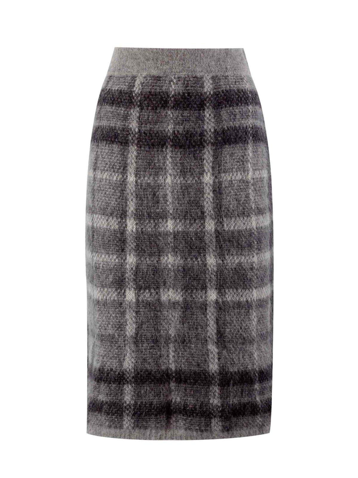 Max Mara Studio Checked Knitted Pencil Skirt