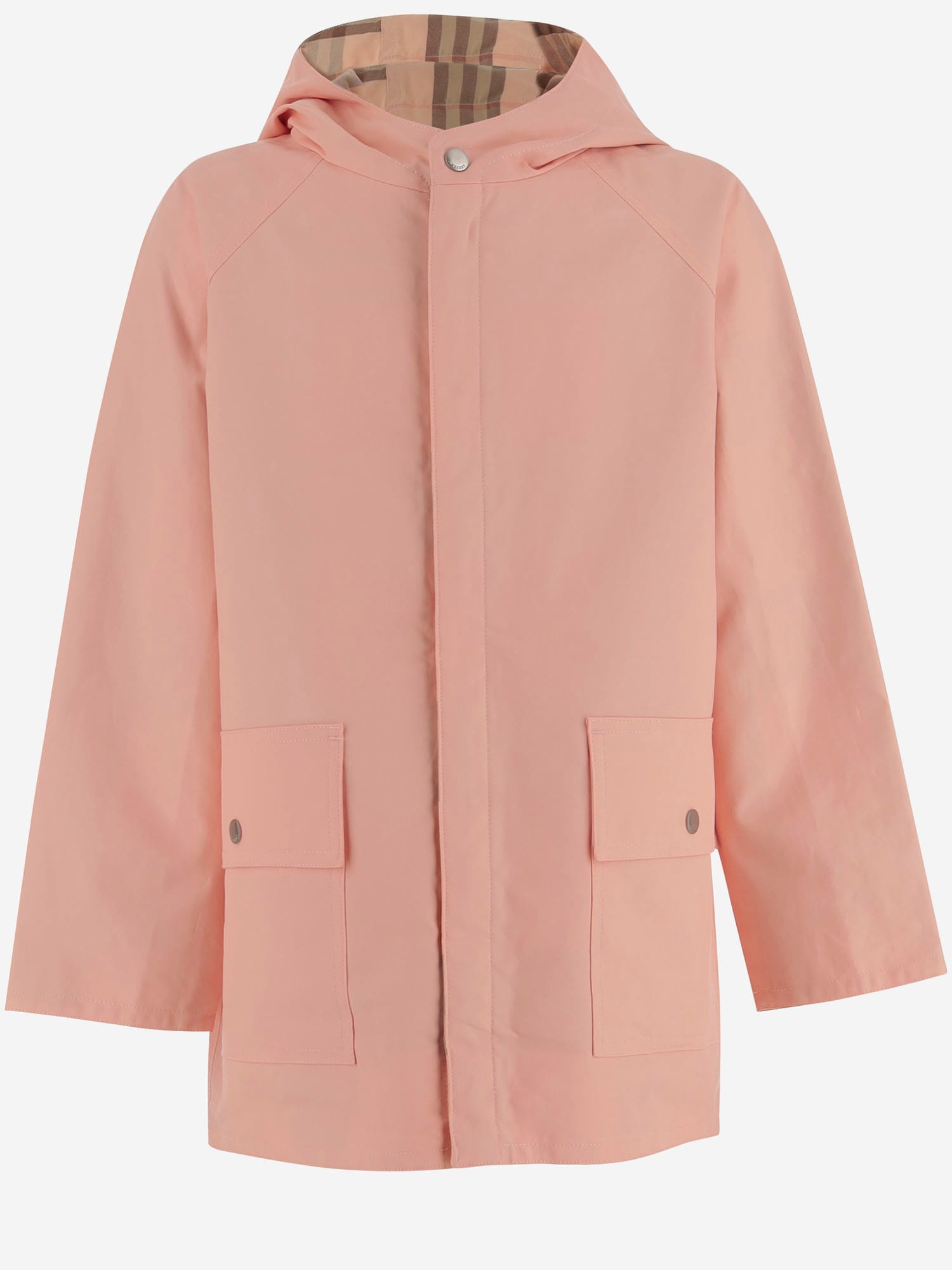 Burberry Reversible Checked Coat In Pink