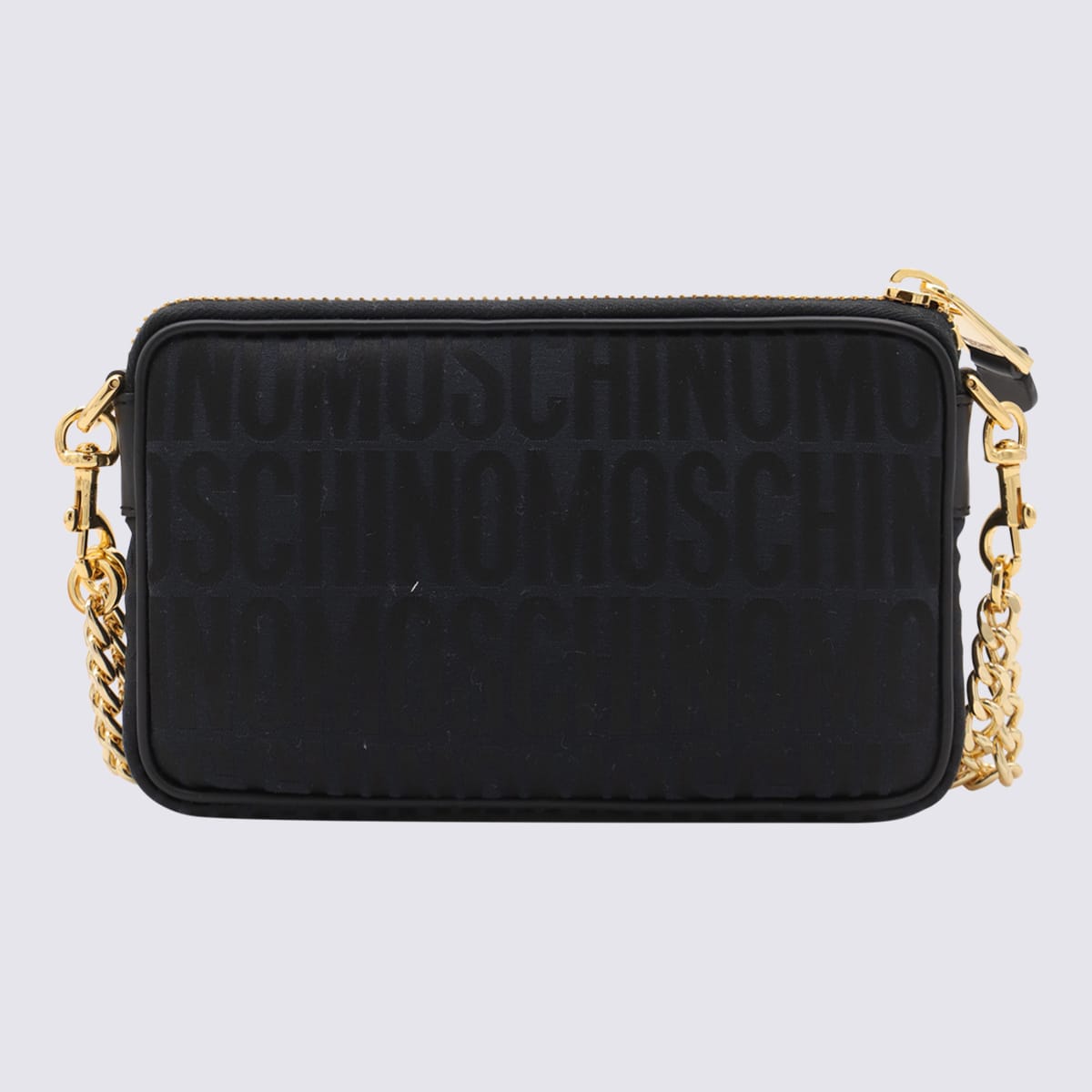 Shop Moschino Black Allover Crossbody Bag