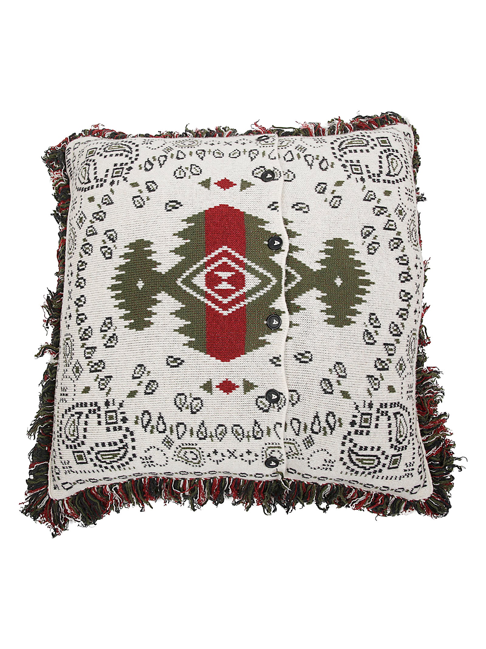 Alanui Bandana Jacquard Cushion In White