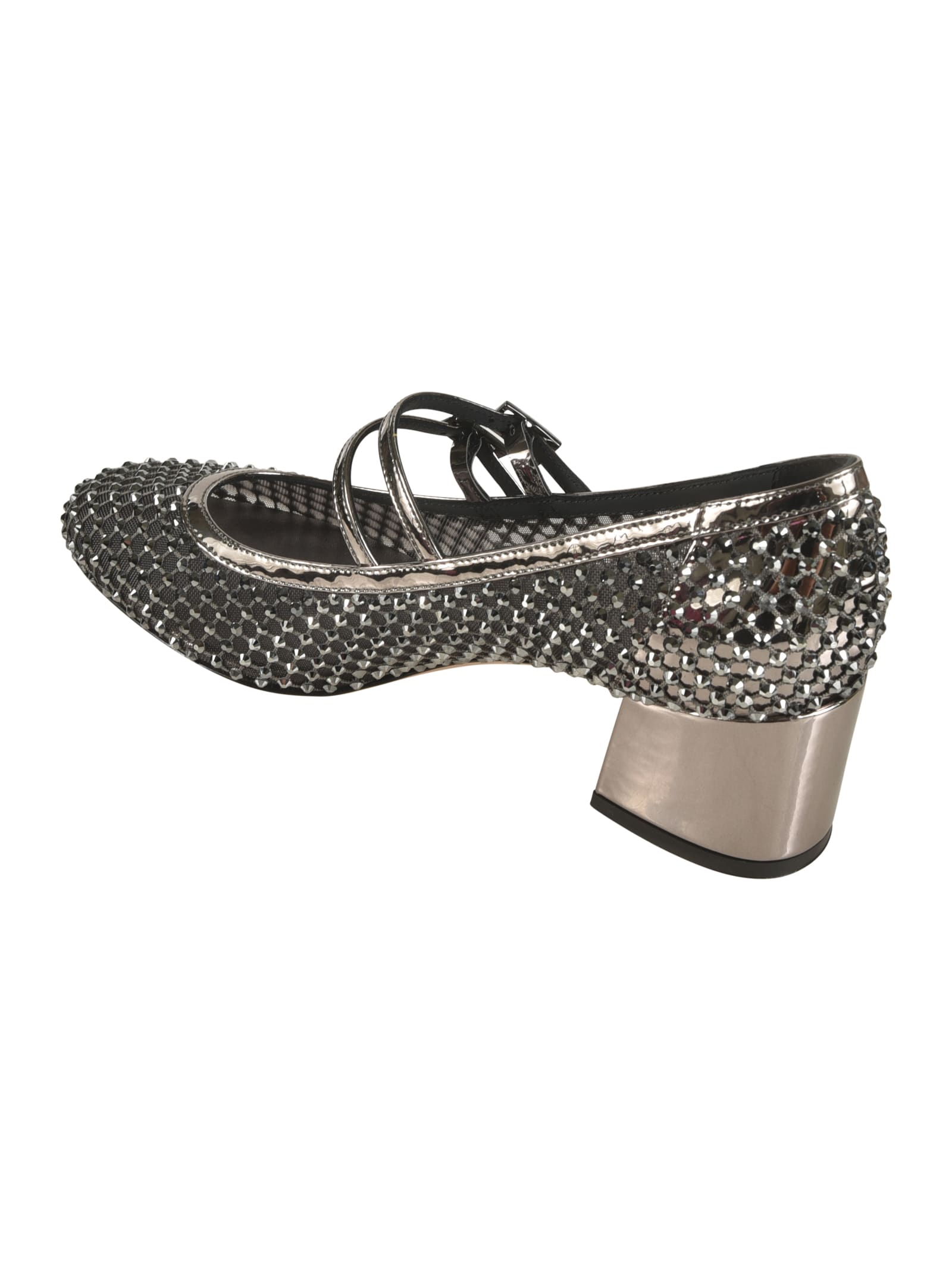 Shop Le Silla Mary Jane Gilda Stocking Pumps In Silver