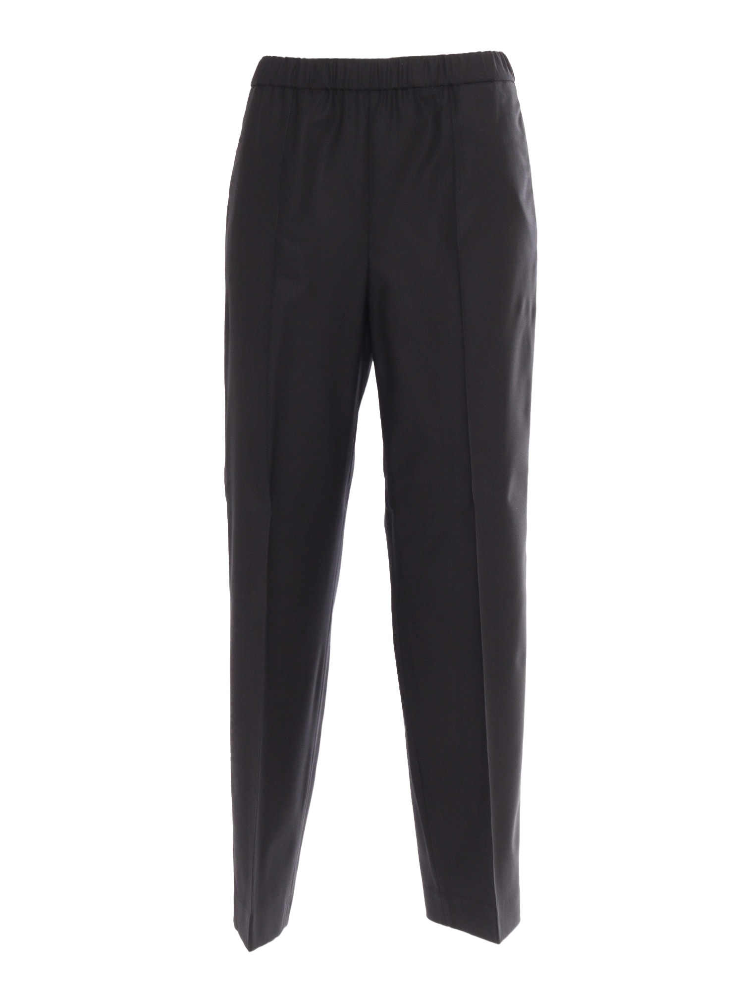 Shop Fabiana Filippi Bistretch Wool Jogging Trousers With Filo Diamante In Black