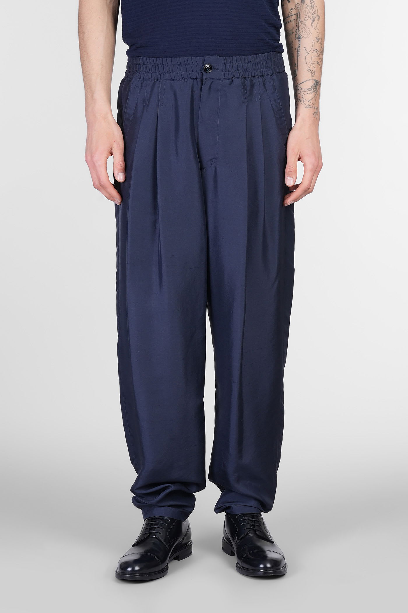 Pants In Blue Silk