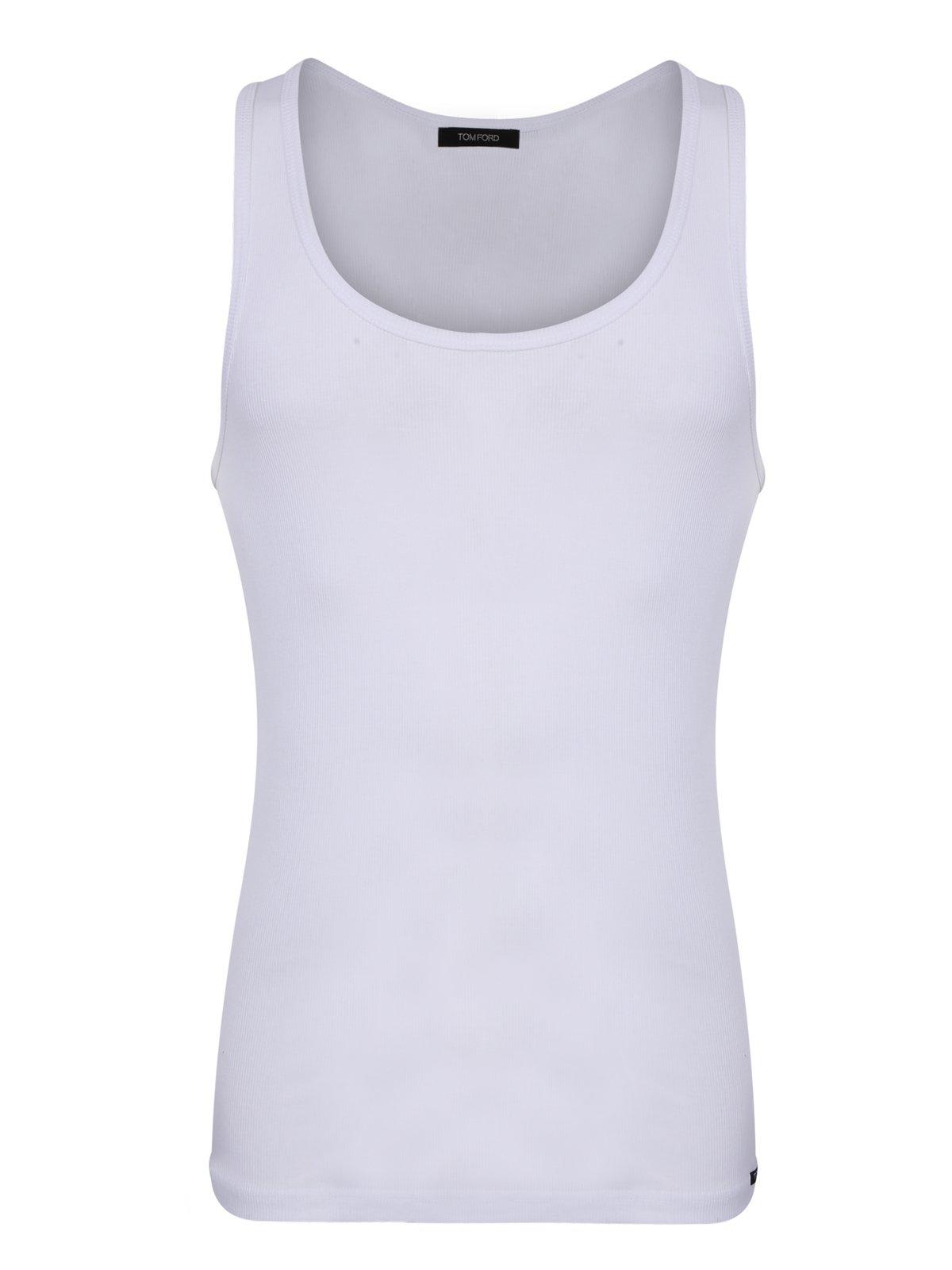 Shop Tom Ford Crewneck Tank Top In White