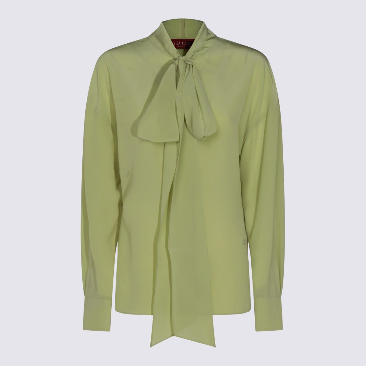 Gucci Light Green Silk Shirt In Green