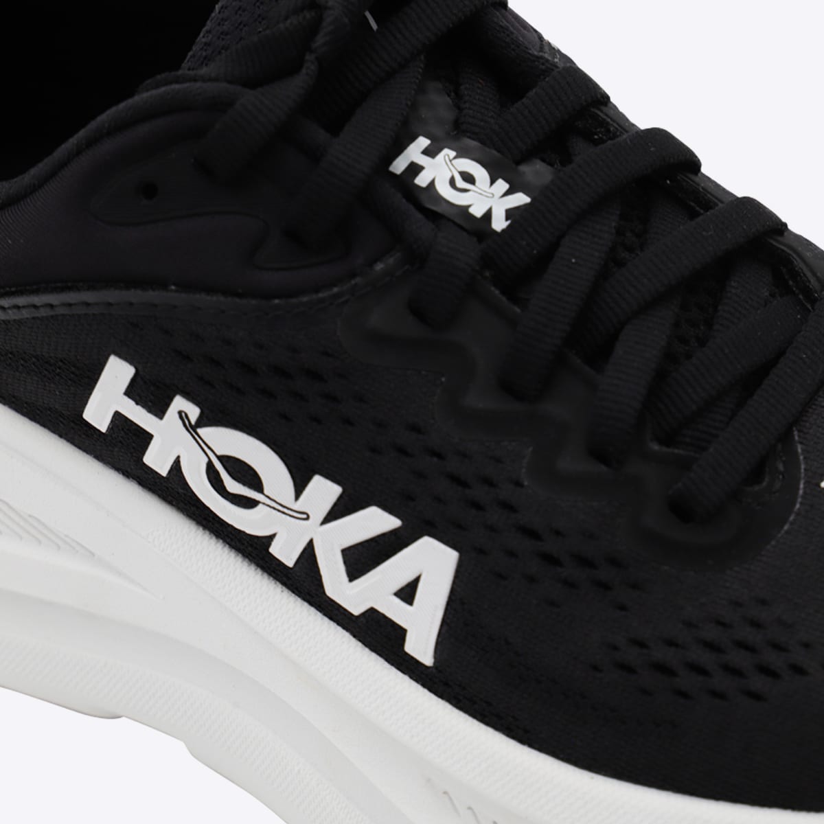 Hoka Black And White Bondi 9 Sneakers In Black