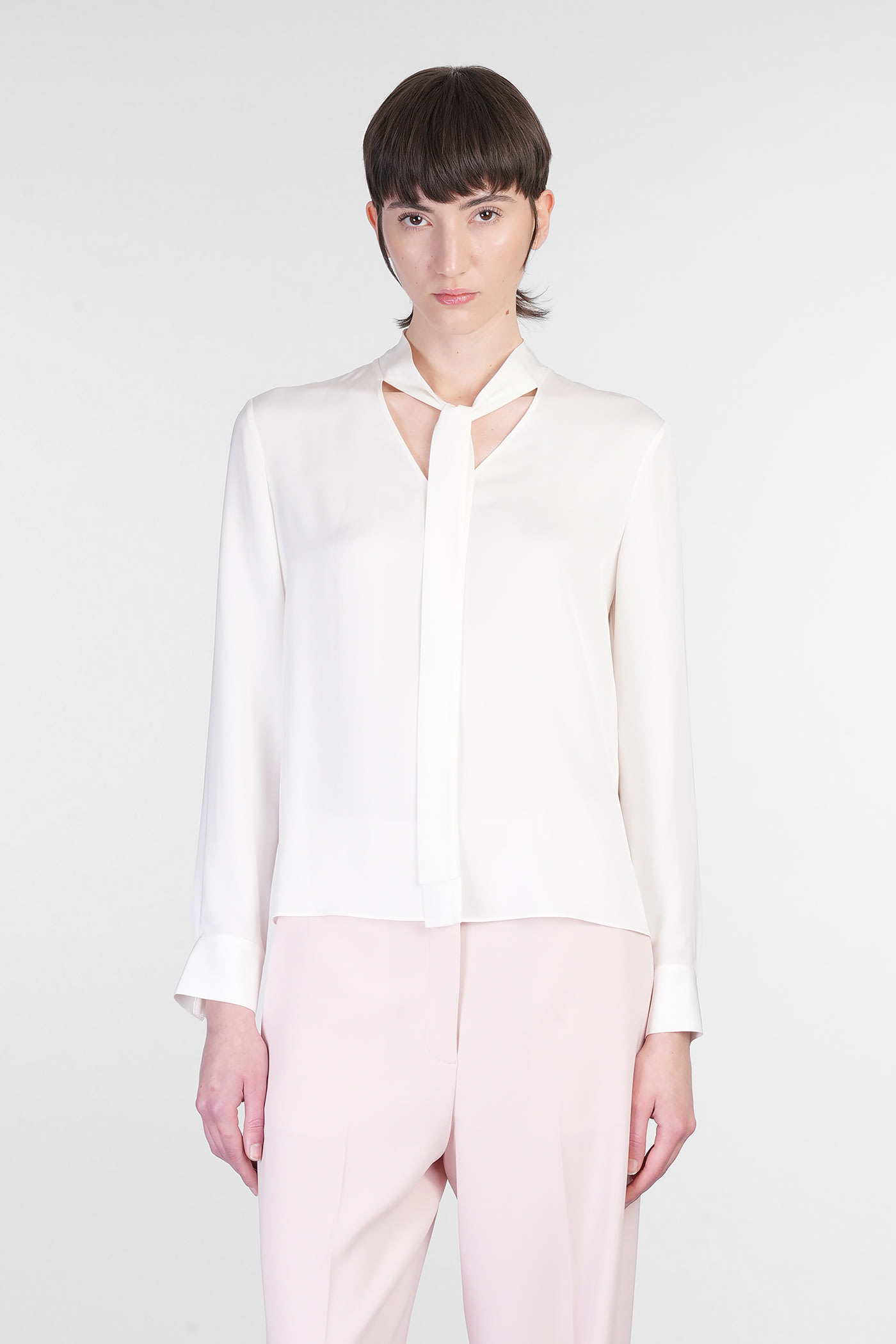 Theory Blouse In Beige Silk