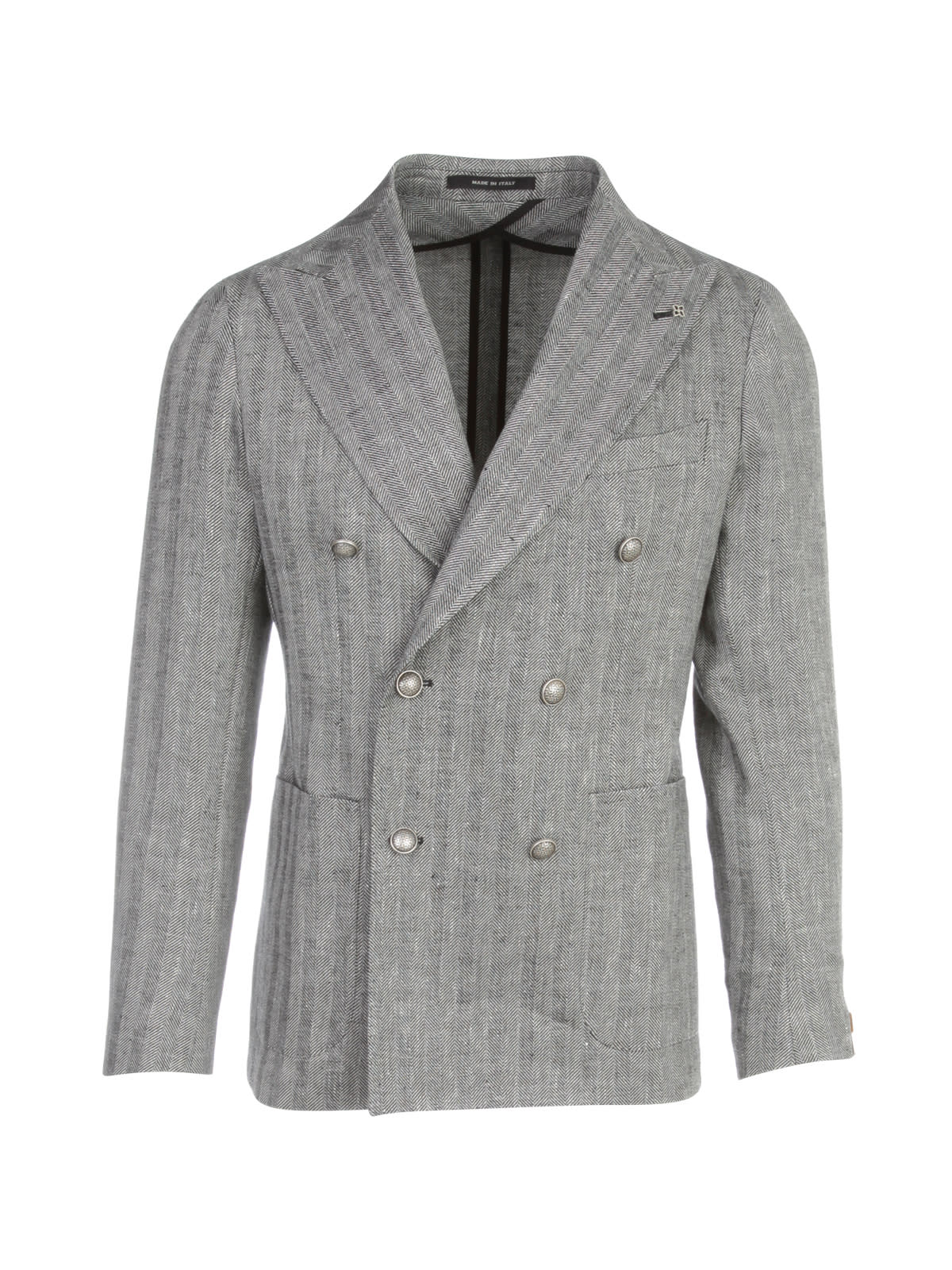 Tagliatore Wool Silk Double Breasted Jacket W/silver Buttons