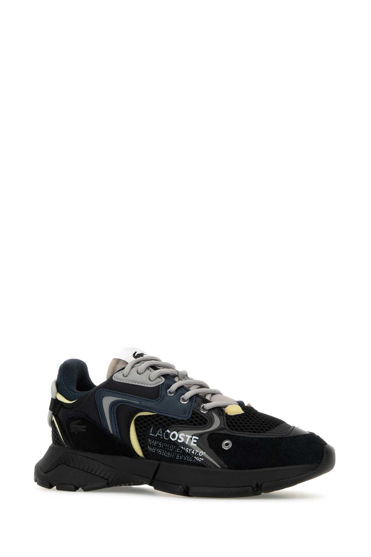 Lacoste Leather And Mesh Neo Sneakers With Contrast Accents In 075