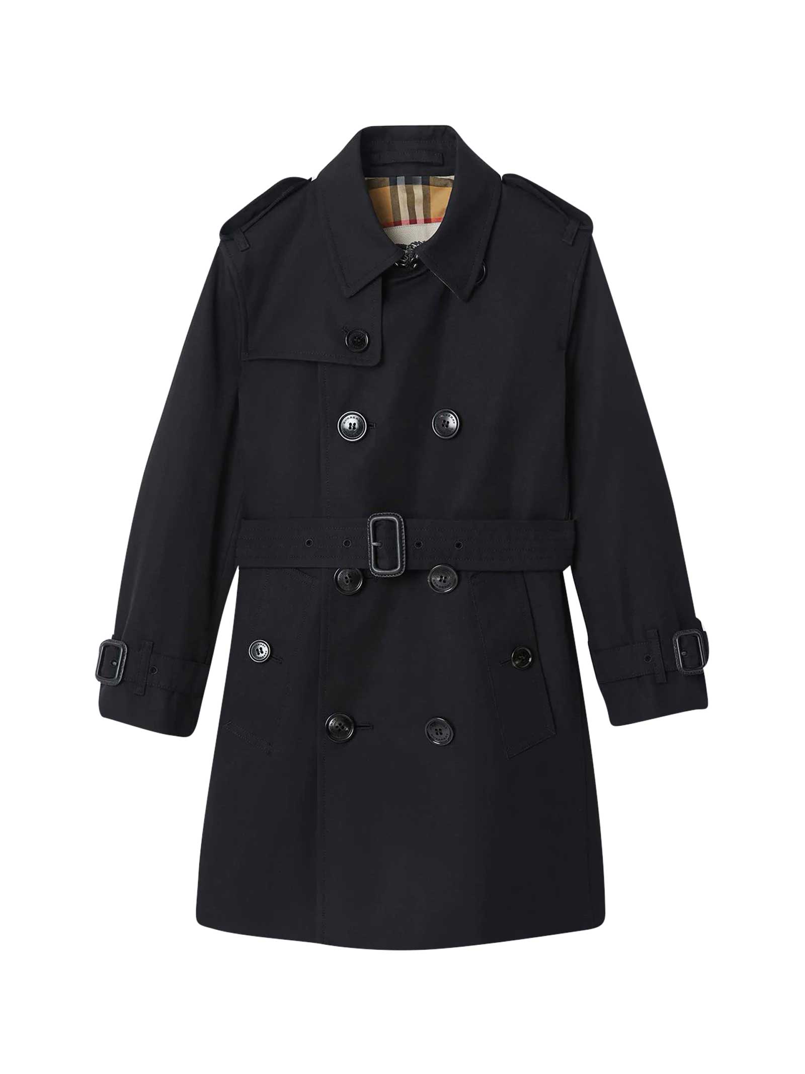 Burberry Black Trench Coat With Belt
