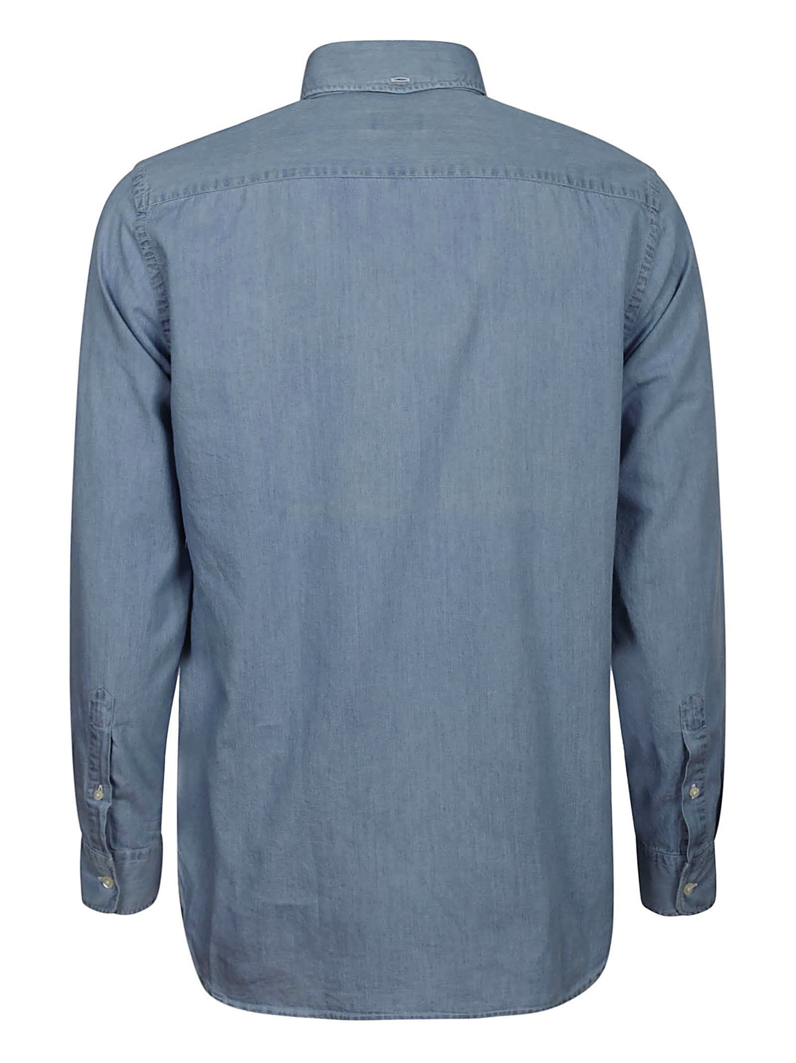 Shop Woolrich Classic Indigo Shirt In Bleached Indigo