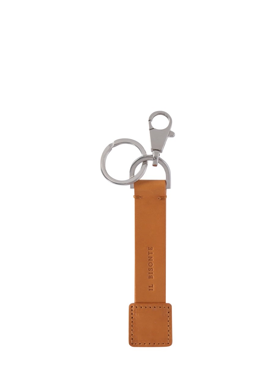 Shop Il Bisonte Leather Key Ring In Brown