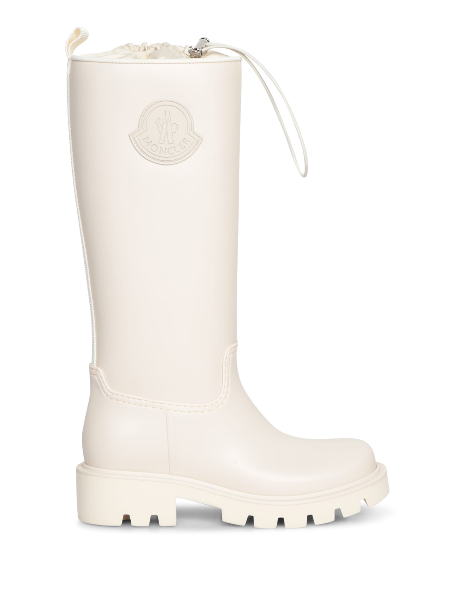 Shop Moncler White Kickstream Rain Boots