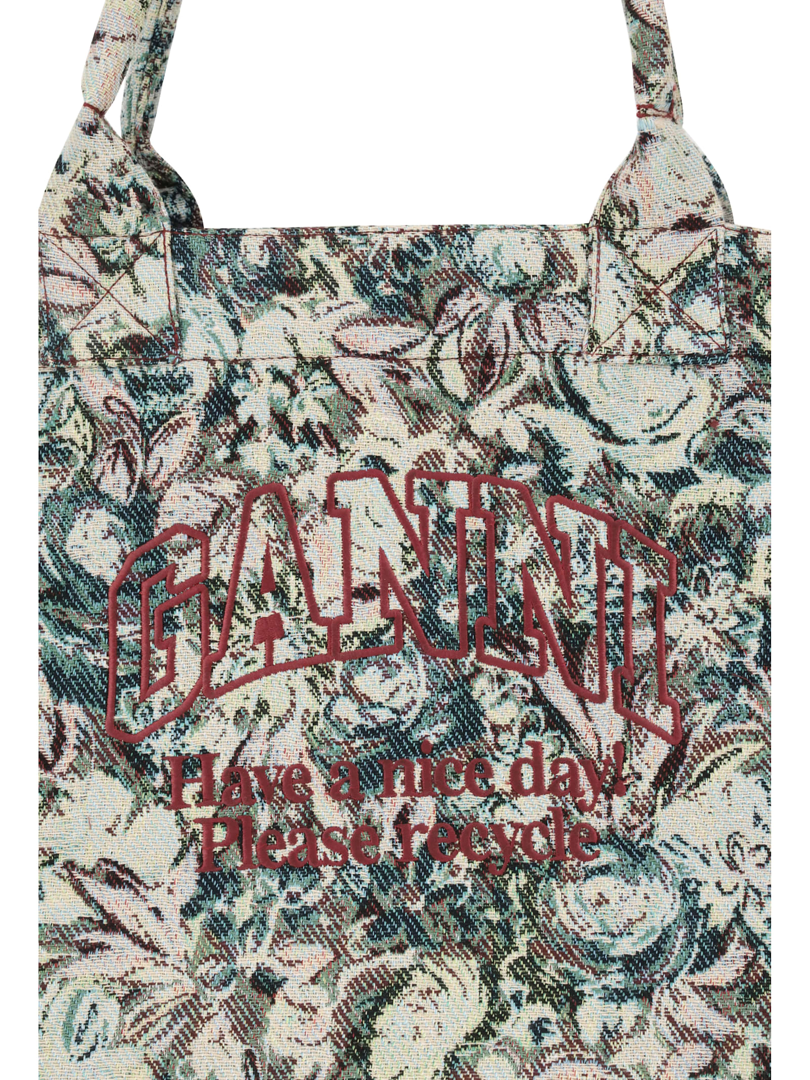 Ganni Xxl Tapestry Reversible Shopper Bag In Multi