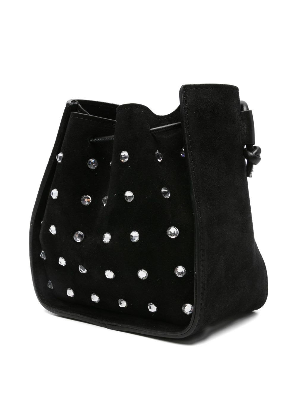 Forte Forte My Pepita Crystal-embellished Bucket Bag In Black