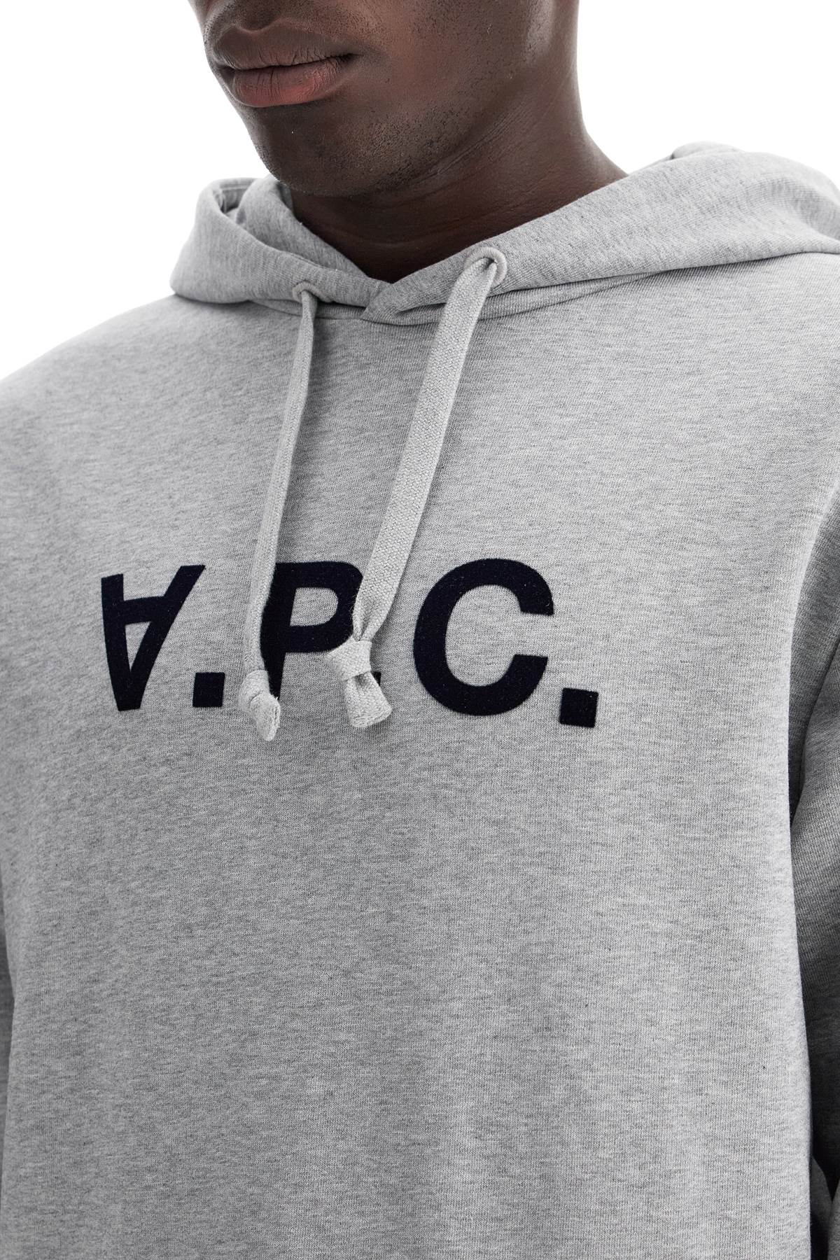 Shop Apc Grand Vpc Hoodie In Gris Chine/dark Navy (grey)