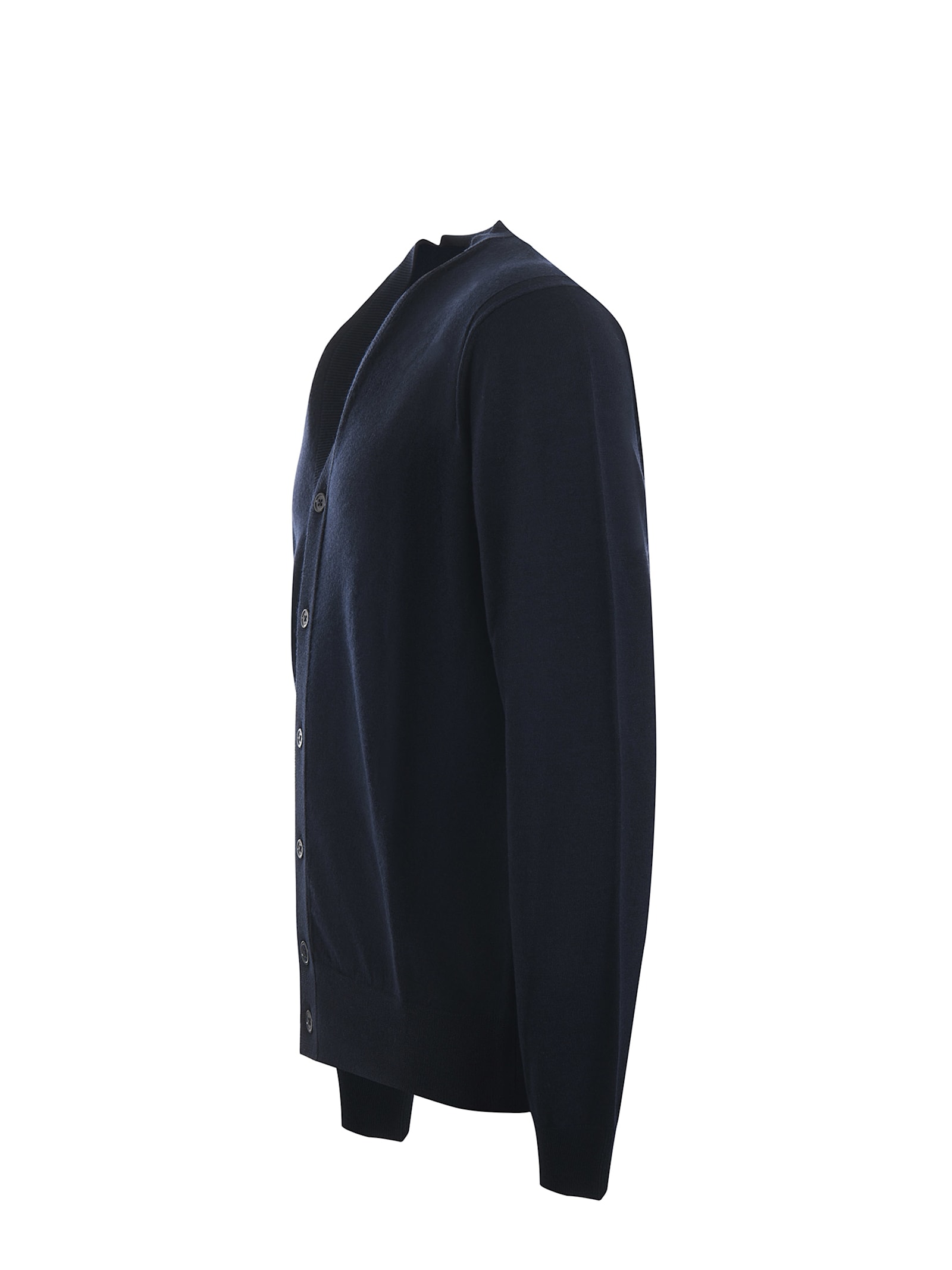 Shop Paolo Pecora Virgin Wool Cardigan In Blue