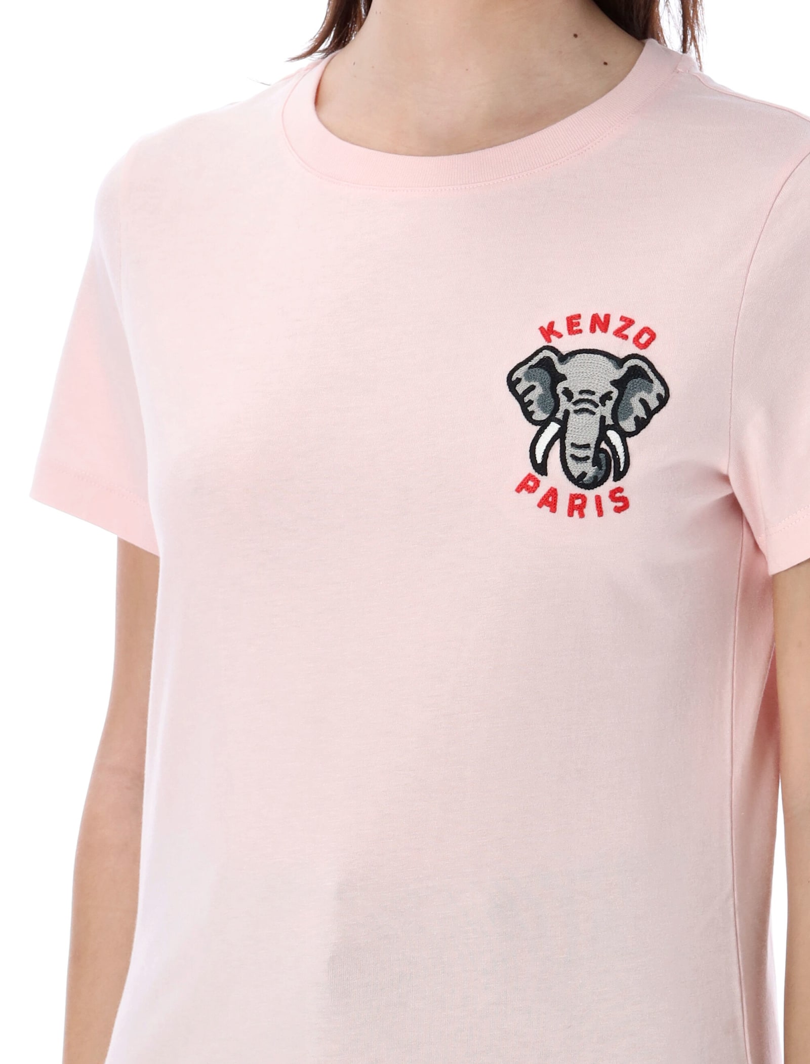Shop Kenzo Elephant Classic T-shirt In Faded Pink