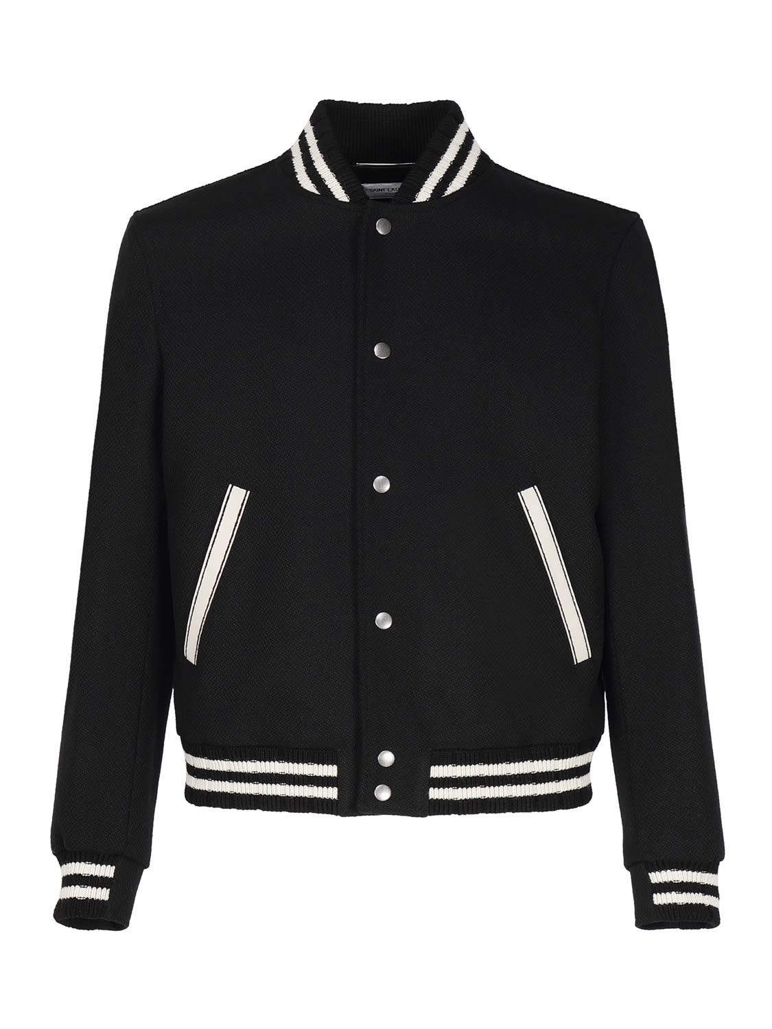 Shop Saint Laurent Teddy Jacket In Wool In Noir