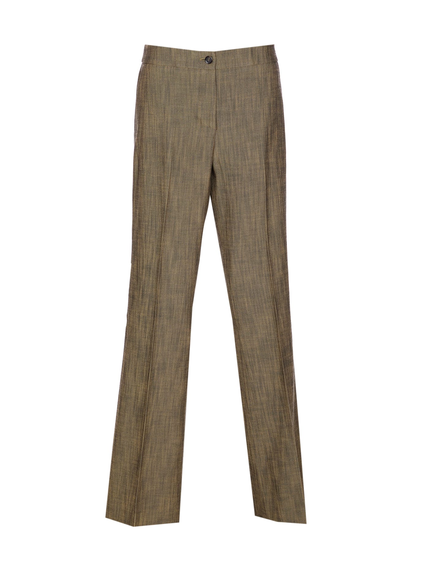 Pinko Straight Leg Trousers With Side Pockets In Brown