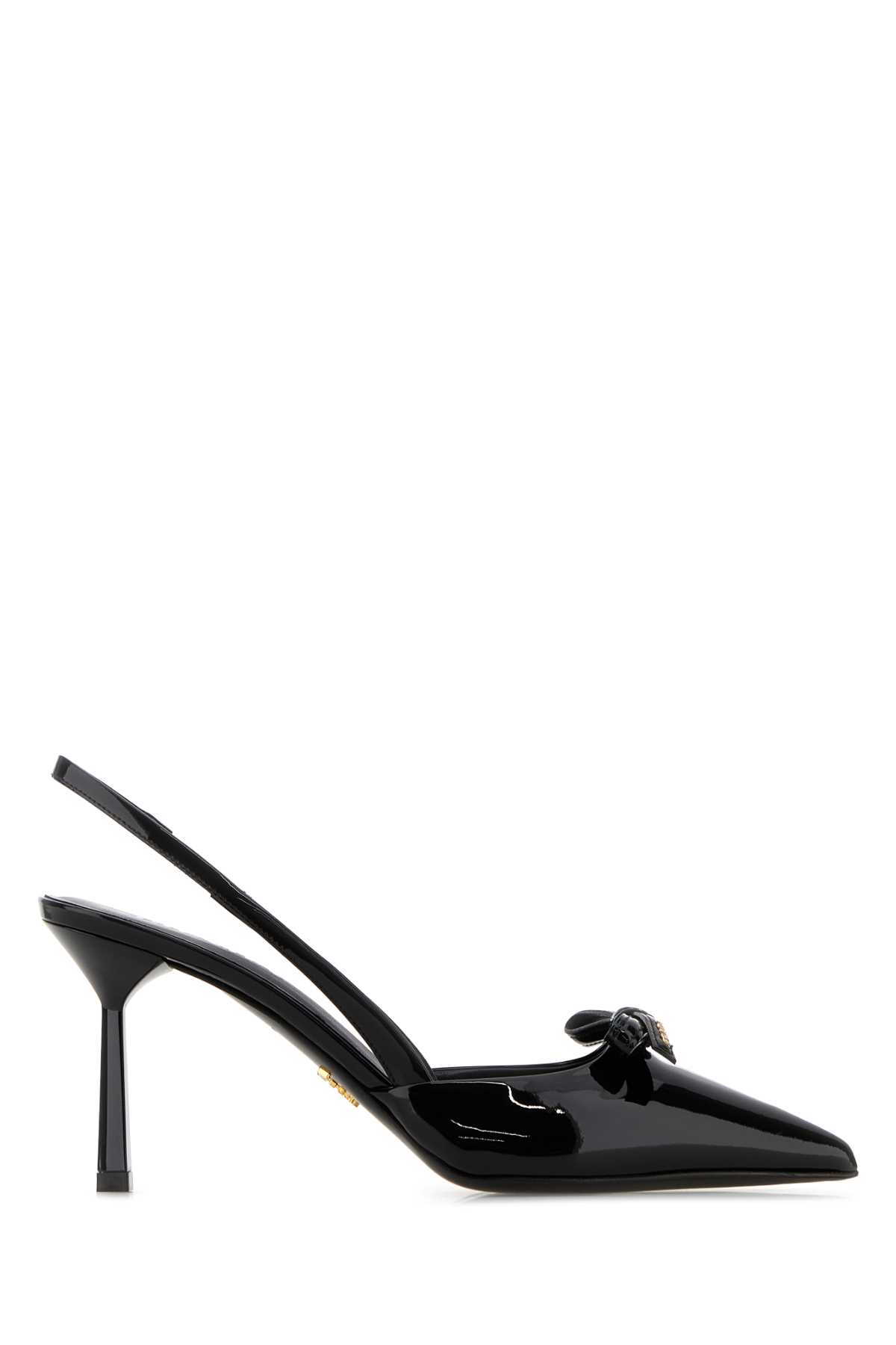 Prada 80 Patent Leather Slingback Pumps In Black