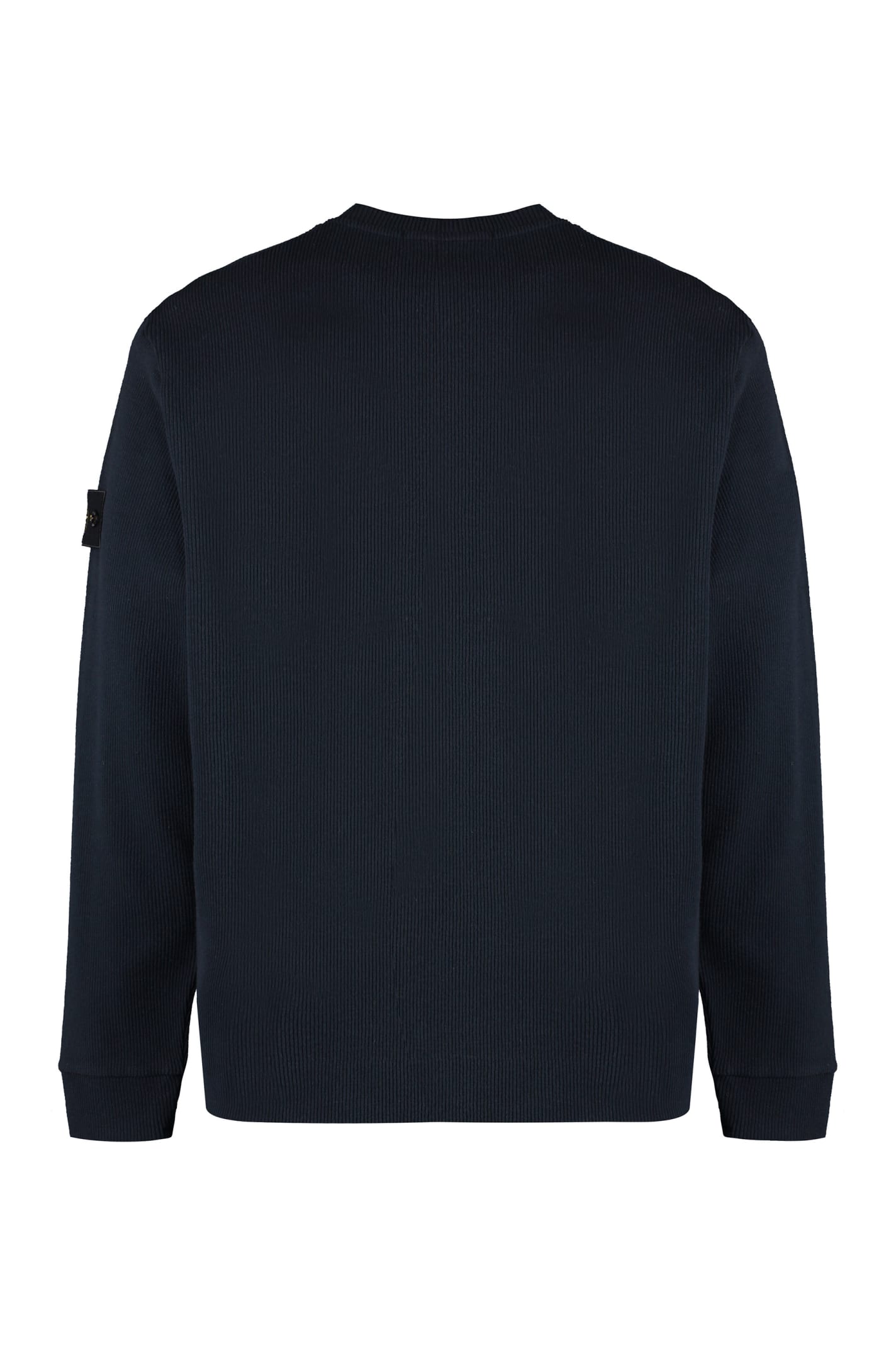 Shop Stone Island Cotton Blend Crew-neck Sweater In Nero