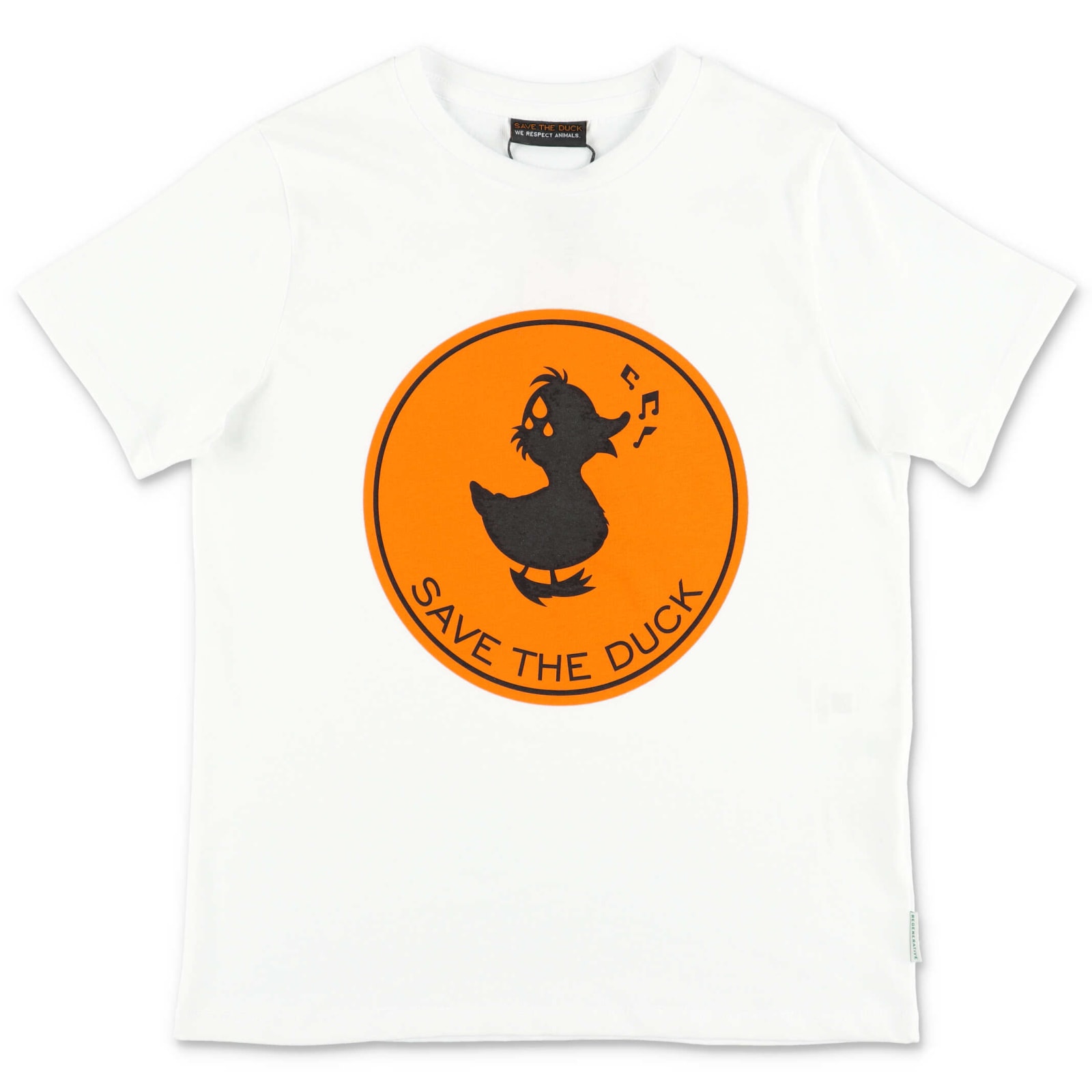 Save The Duck T-shirt Bianca In Jersey Di Cotone