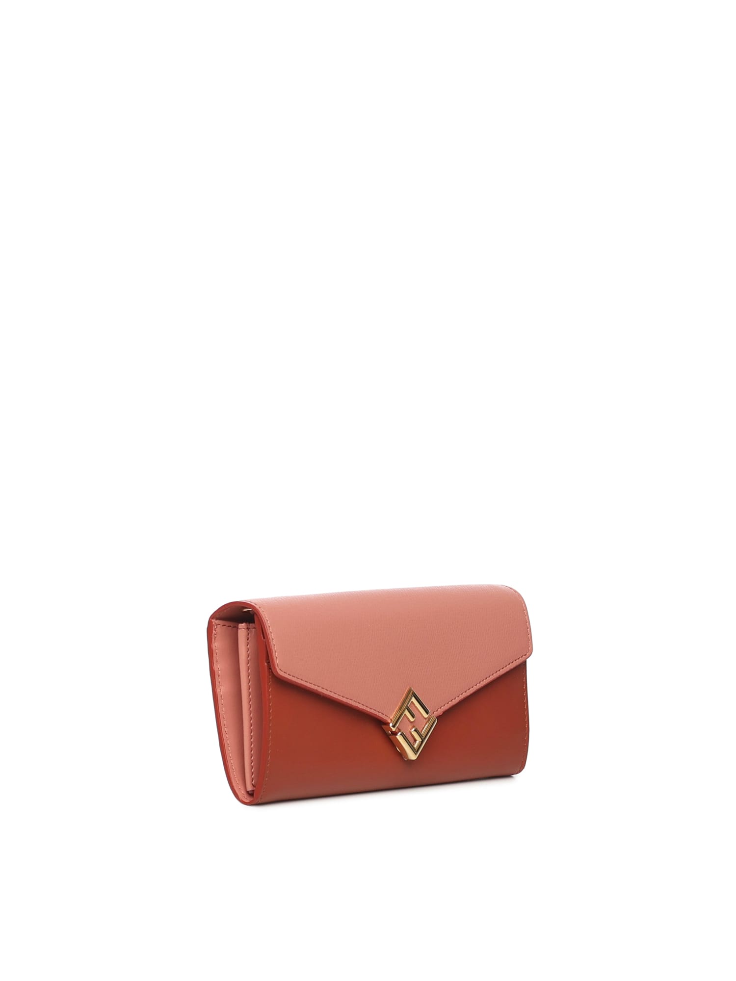 Fendi Ff Diamonds Continental Wallet On Chain Accessories In Pink