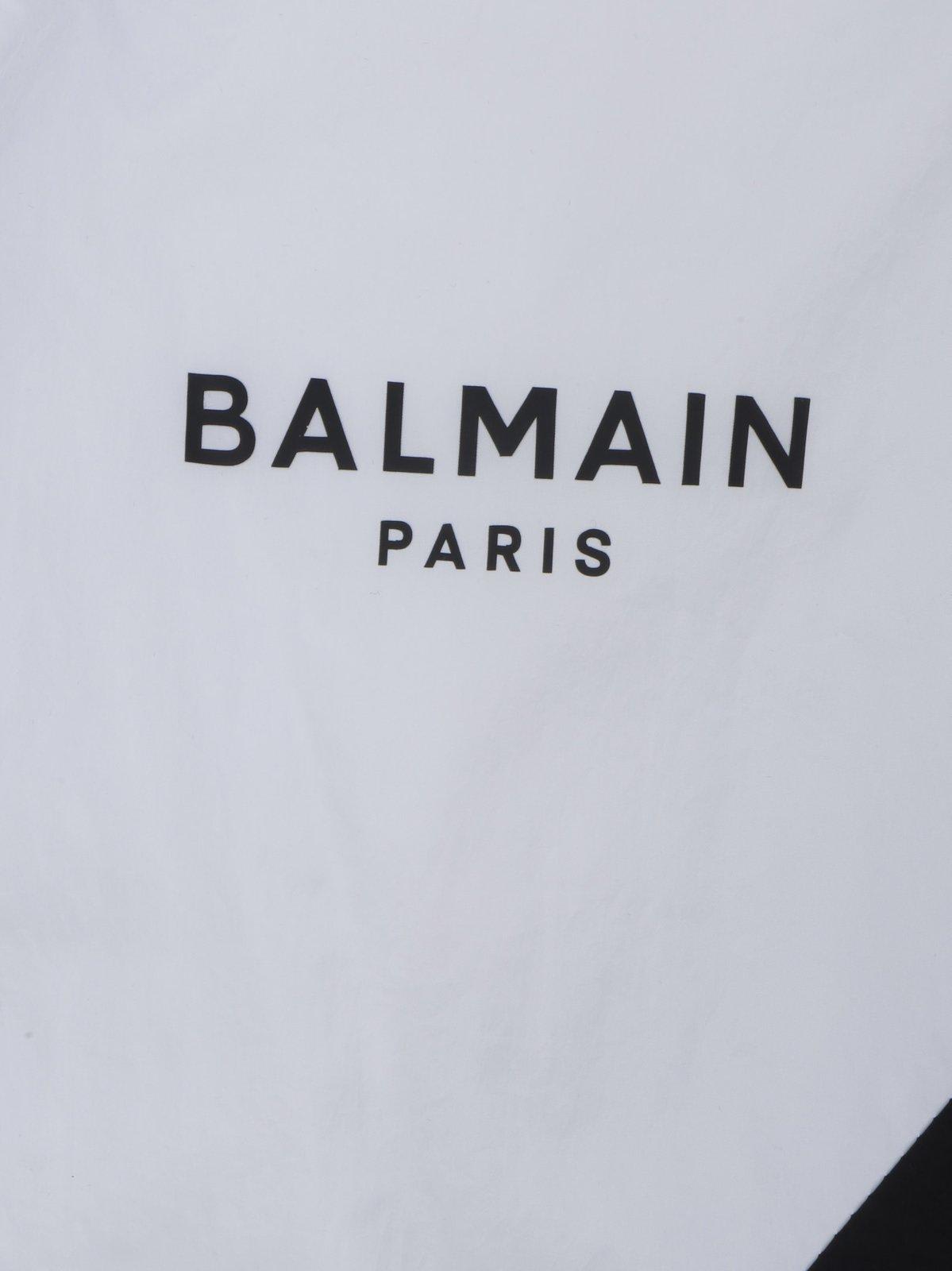 Shop Balmain Logo Printed Track Jacket In Black