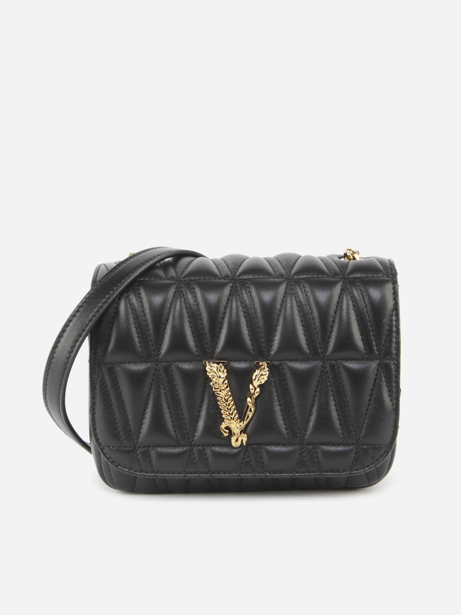 VERSACE VERSACE VIRTUS BAG IN QUILTED LEATHER,DBFH821 D2NTRTDNMOV