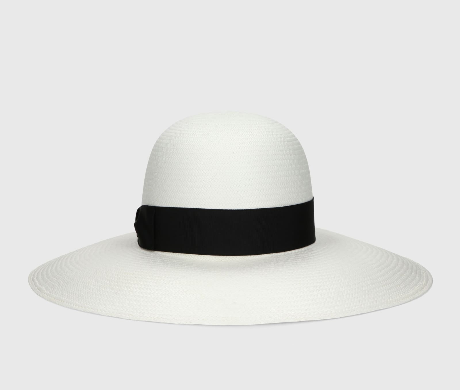 Shop Borsalino Violet Panama Fine In White, Black Hat Band