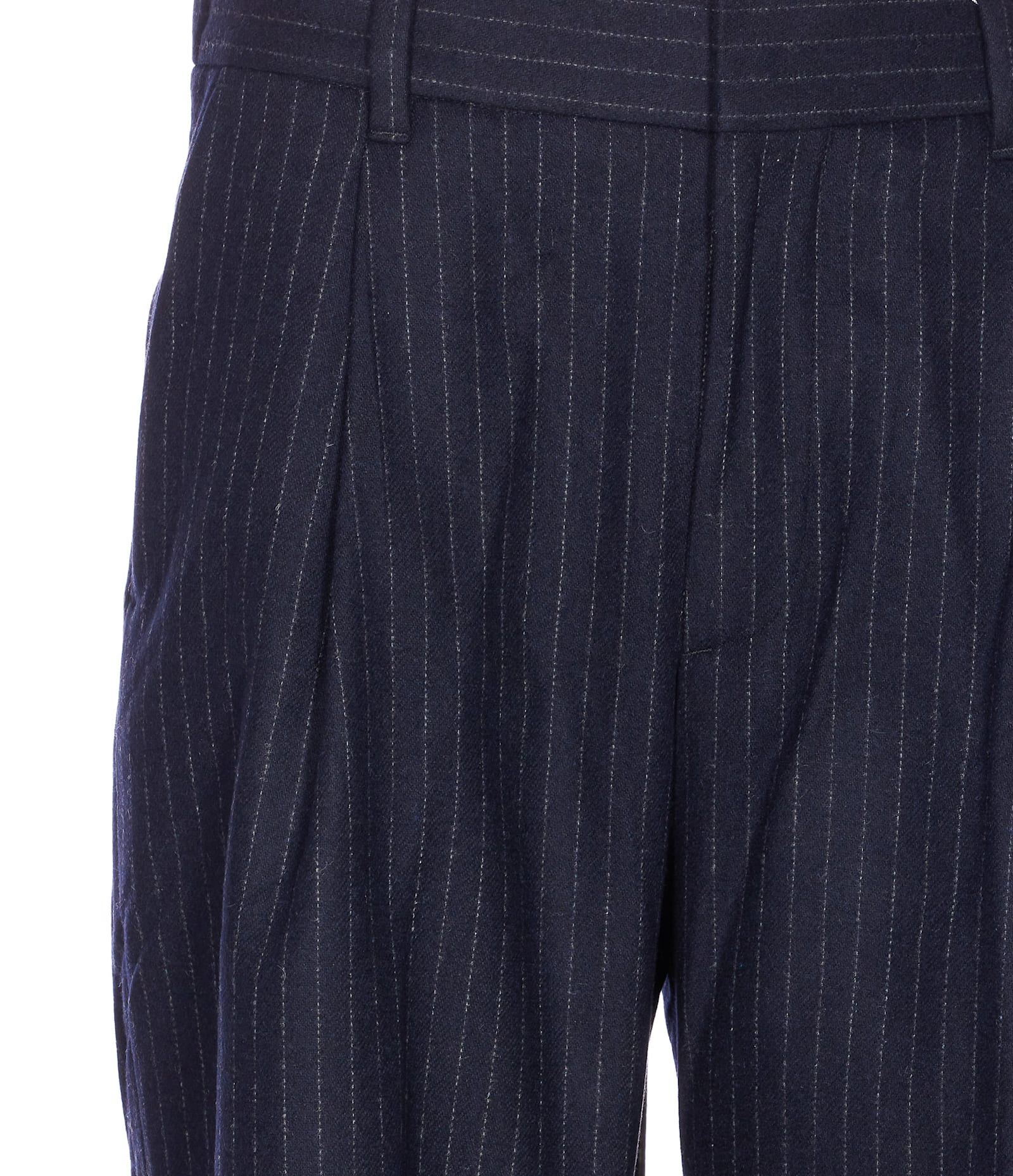 Nn07 Pinstripe-pattern Trousers In Blue