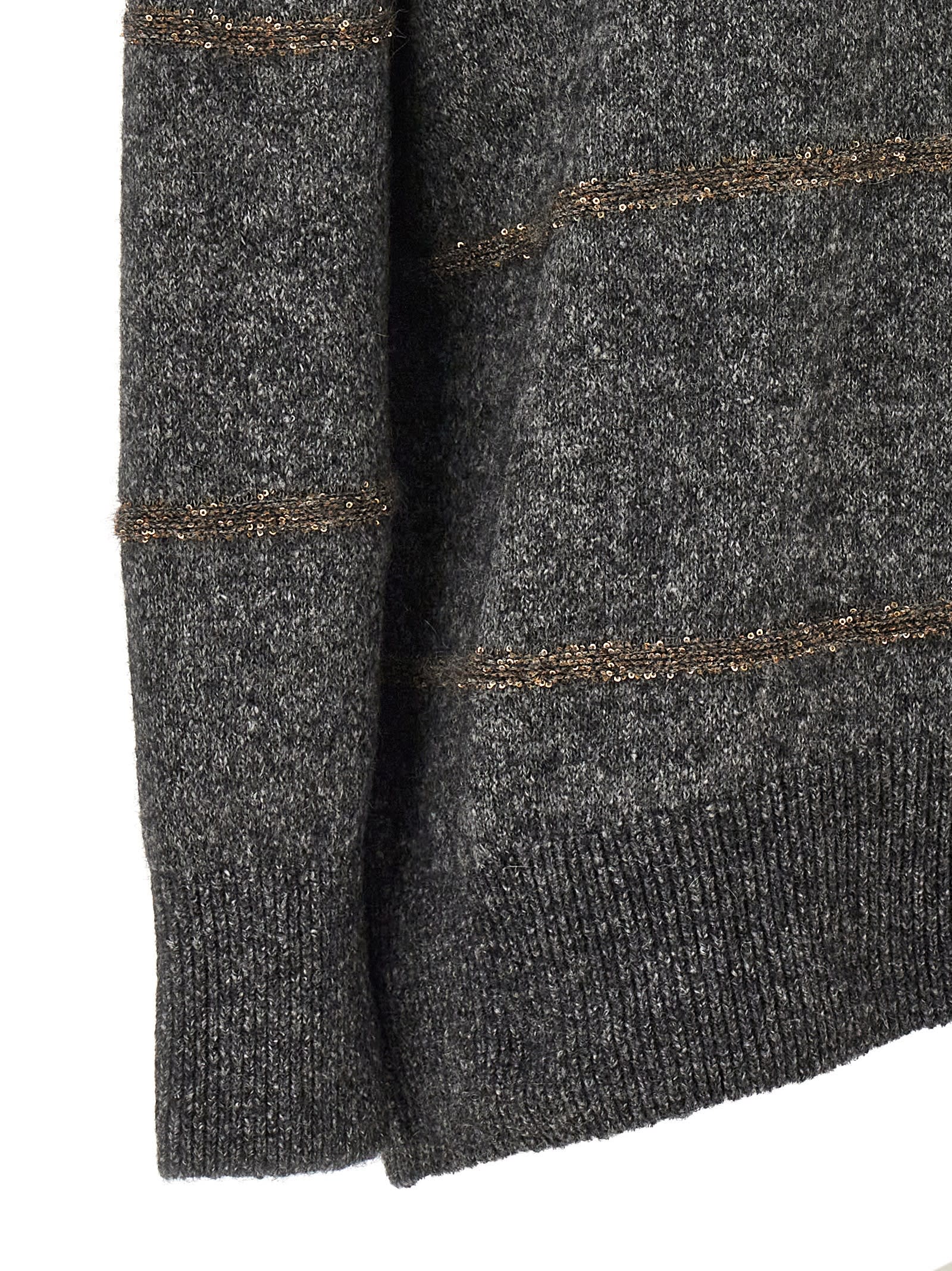 Shop Brunello Cucinelli Sequin Sweater In Gray